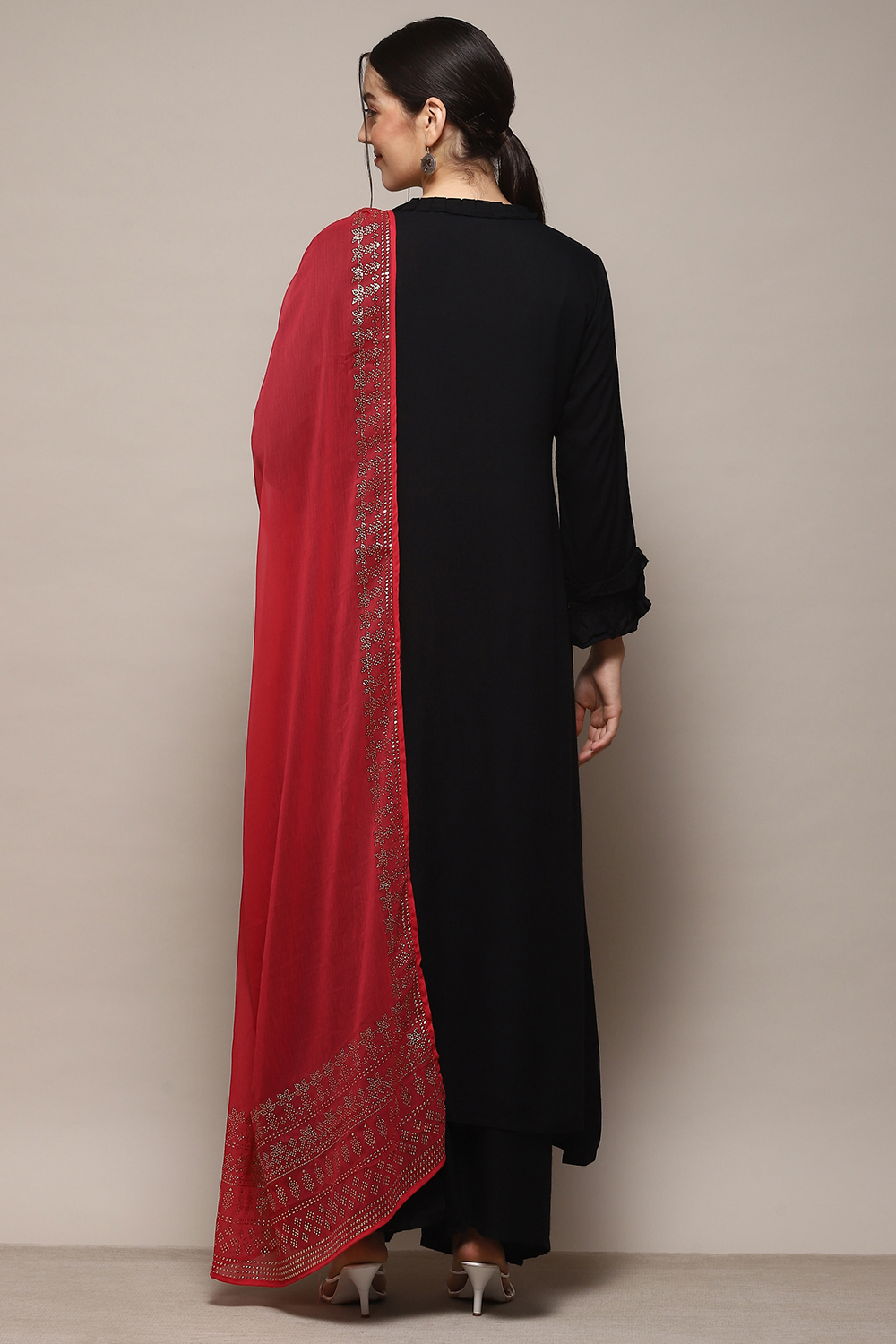 Red Polyester Printed Dupatta image number 2