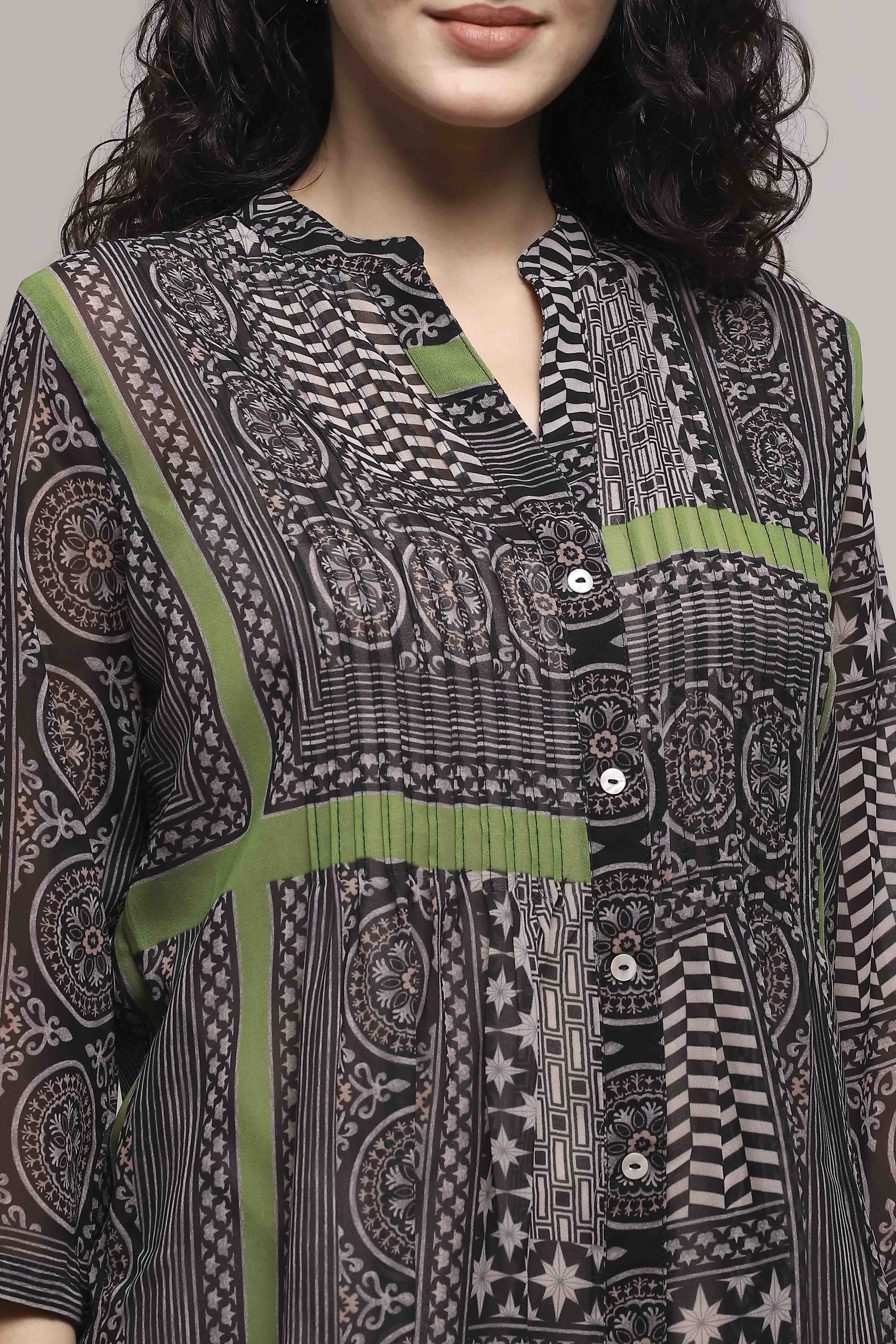 Natural Black Art Silk Straight Kurta image number 1