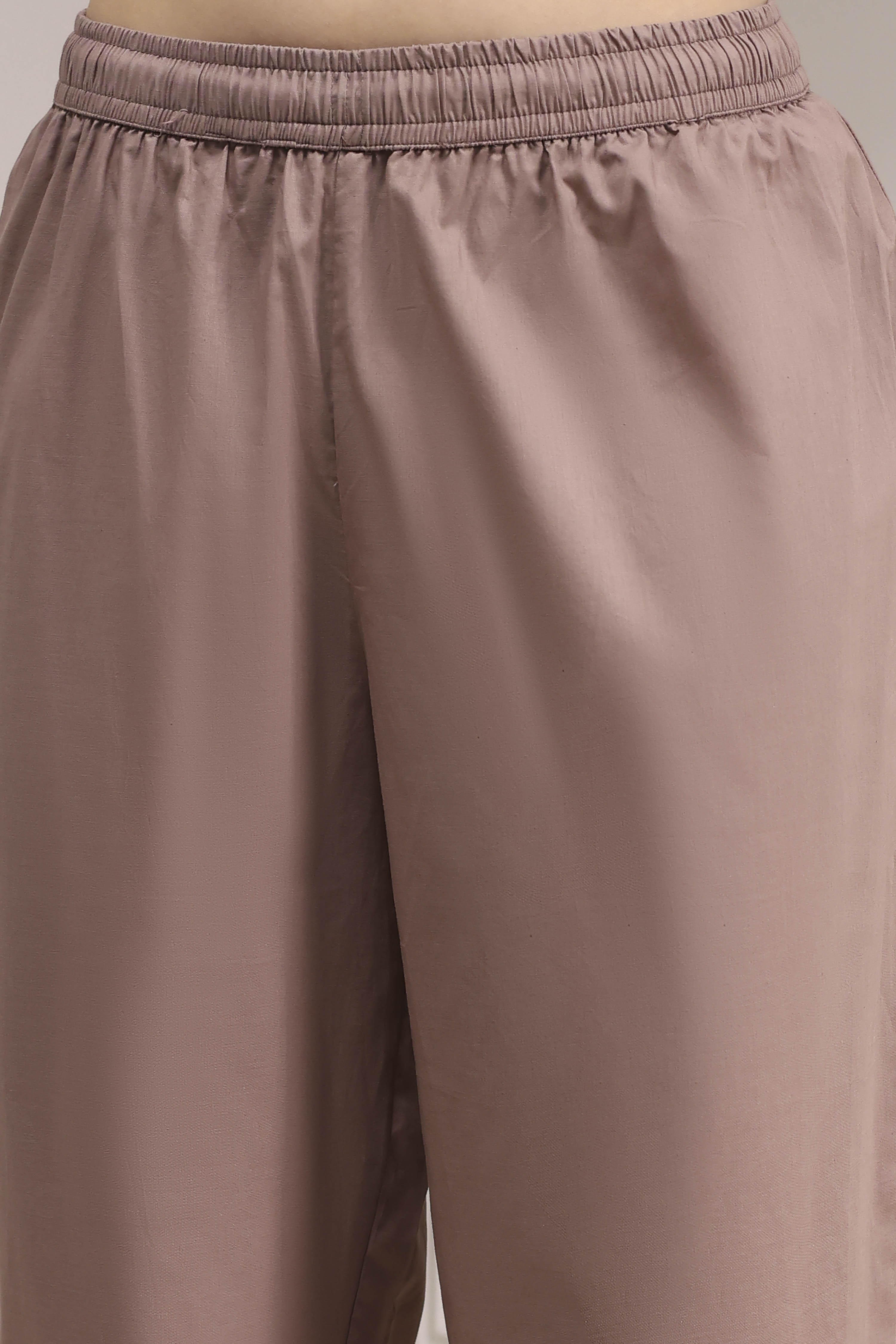 Lilac Cotton Printed Anarkali Suit Set image number 2