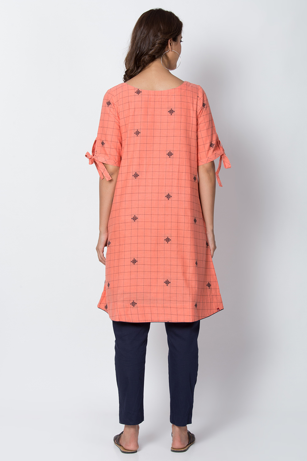 Coral Cotton A-Line Yarndyed Kurta image number 5