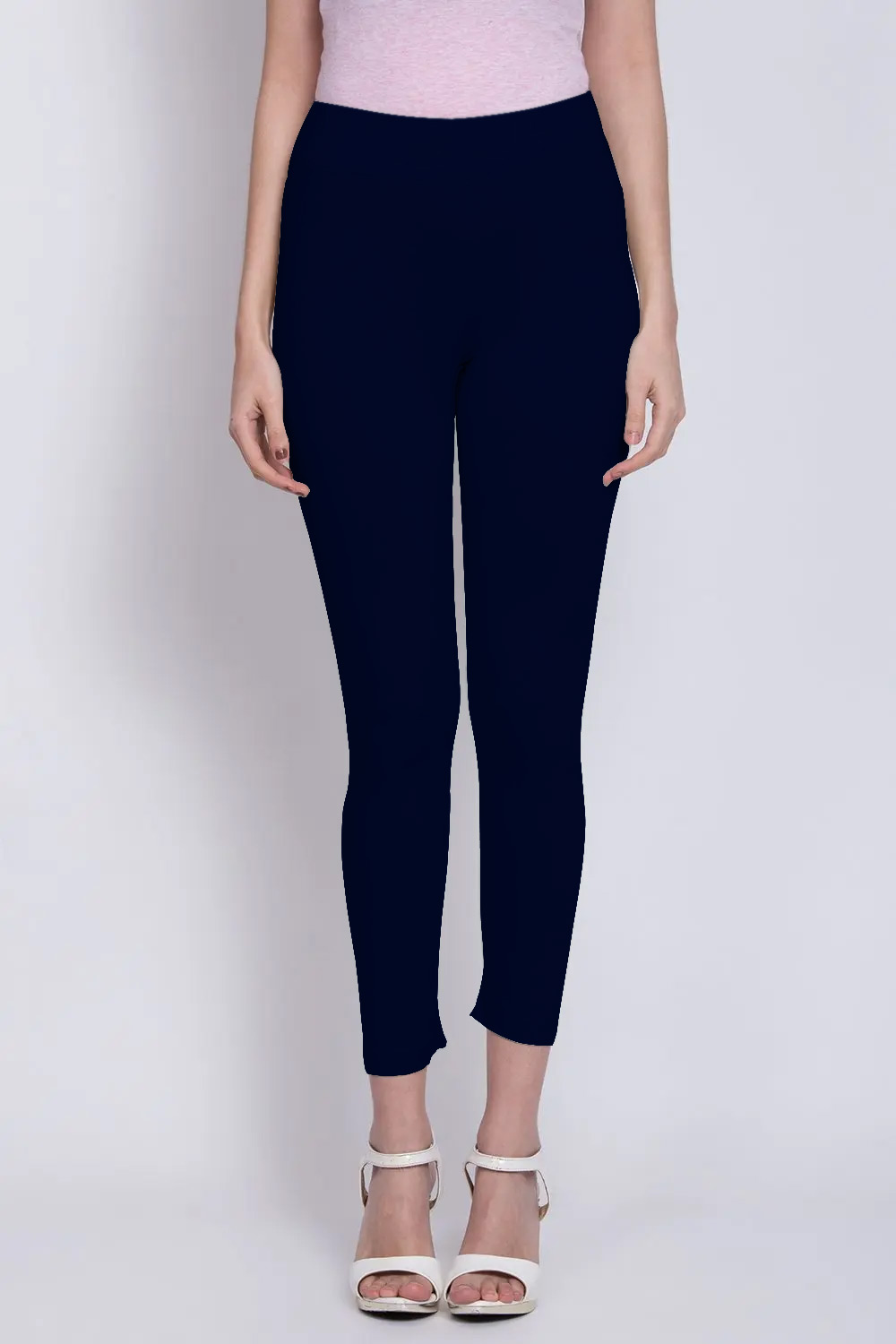 Navy Viscose & Lycra Leggings image number 0