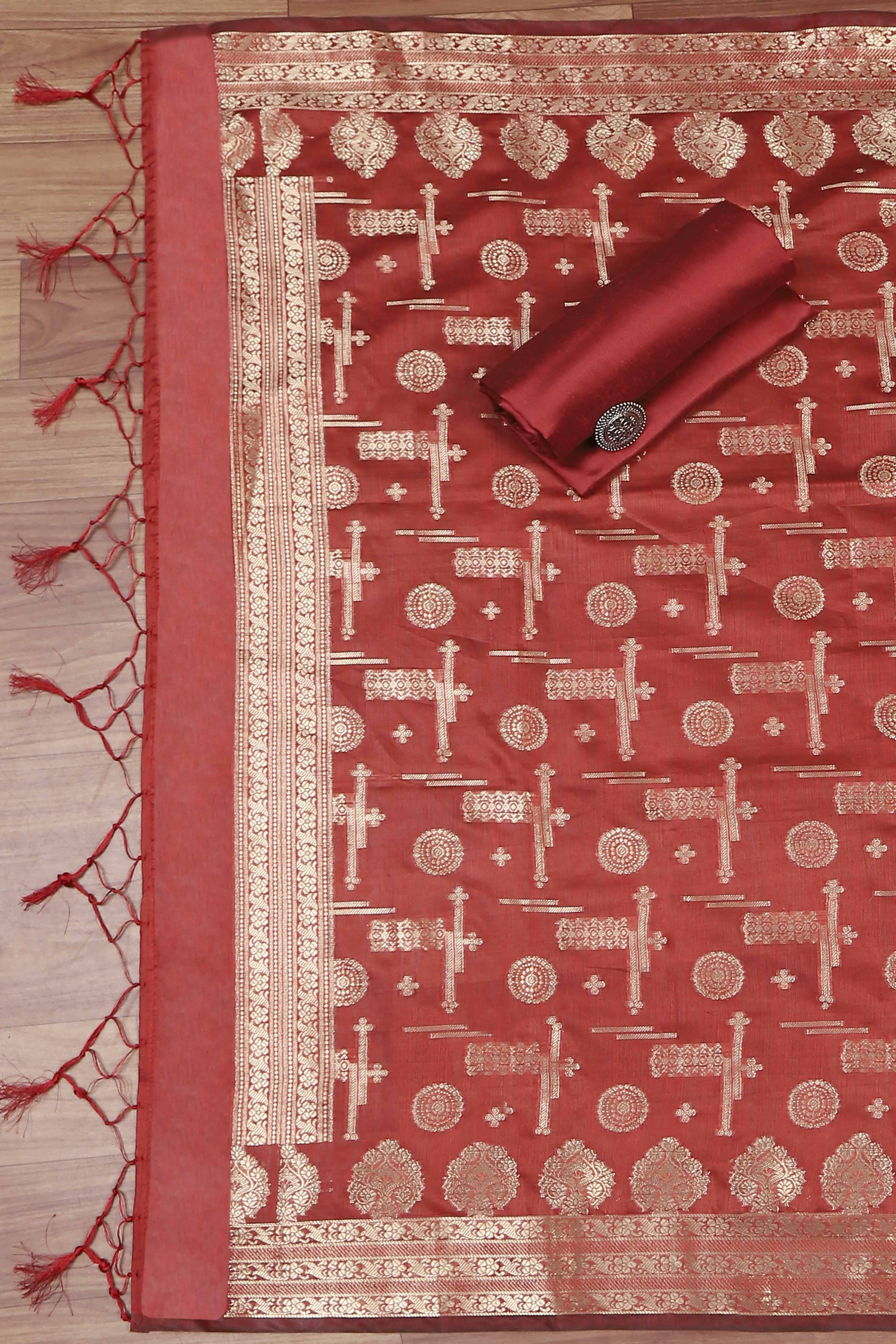 Sea Green Chanderi  Unstitched Suit Set image number 3