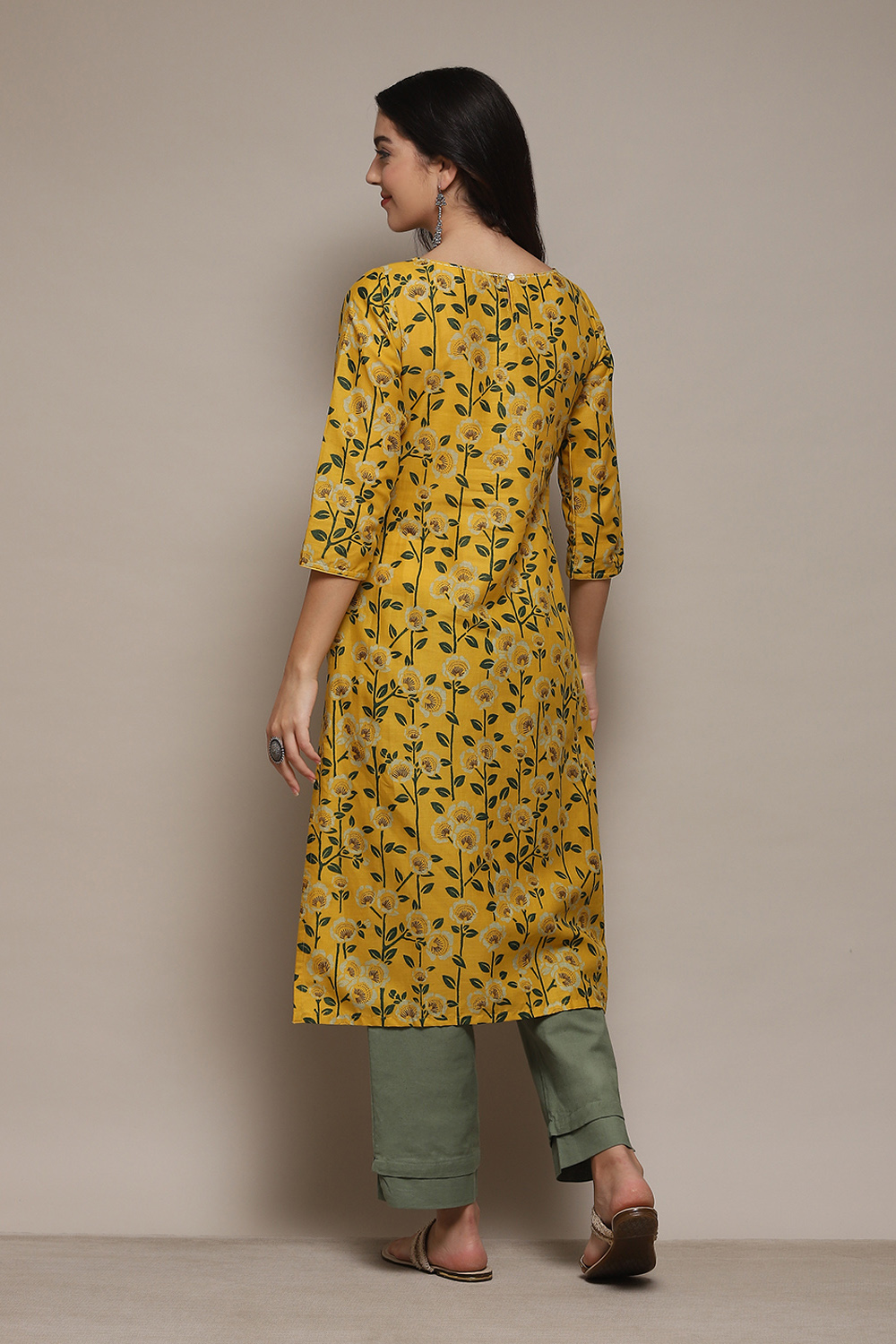 Fuchsia Cotton Straight Printed Kurta image number 0