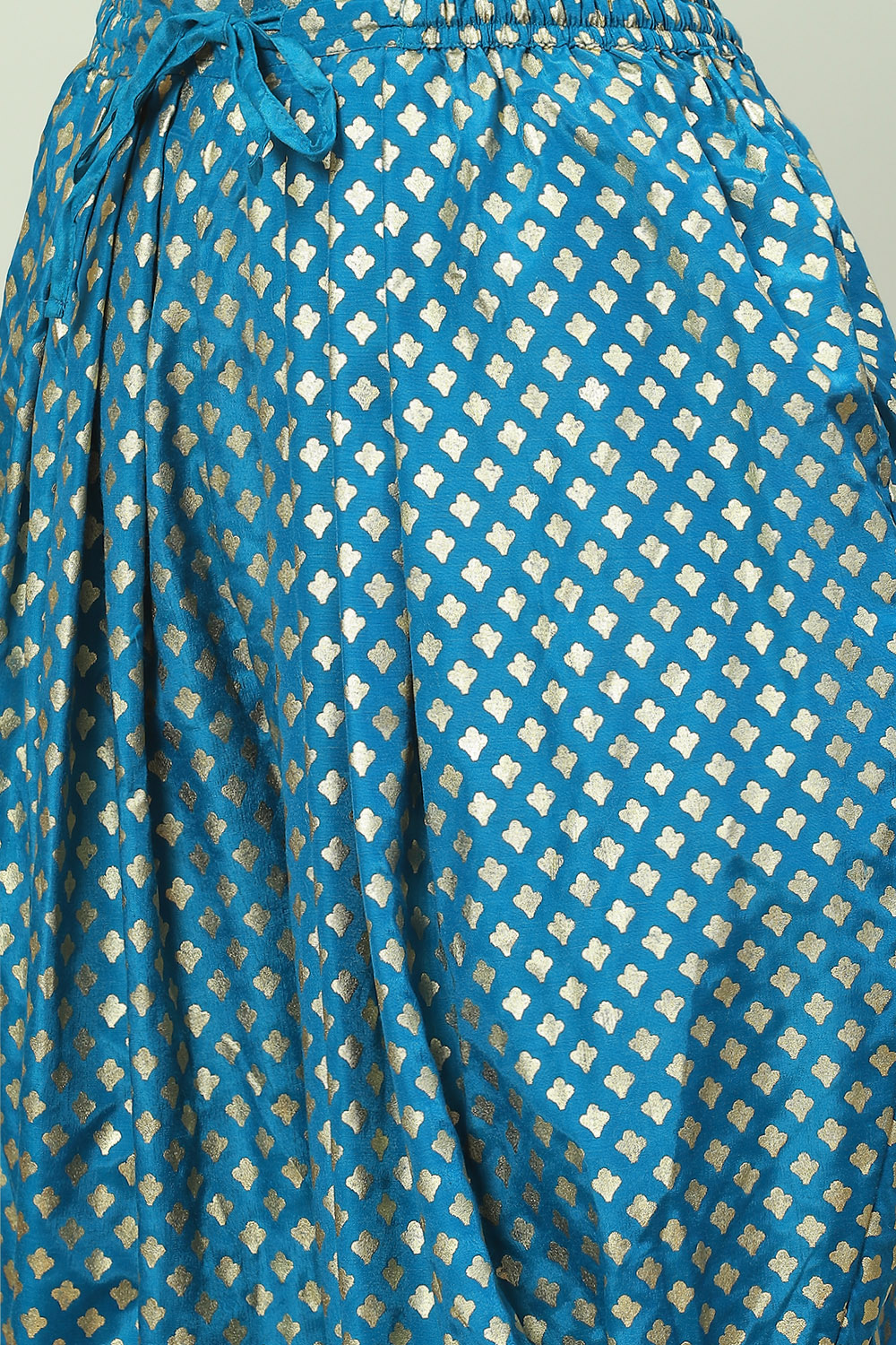 Blue Printed Straight Kurta Dhoti Salwar Suit Set image number 2