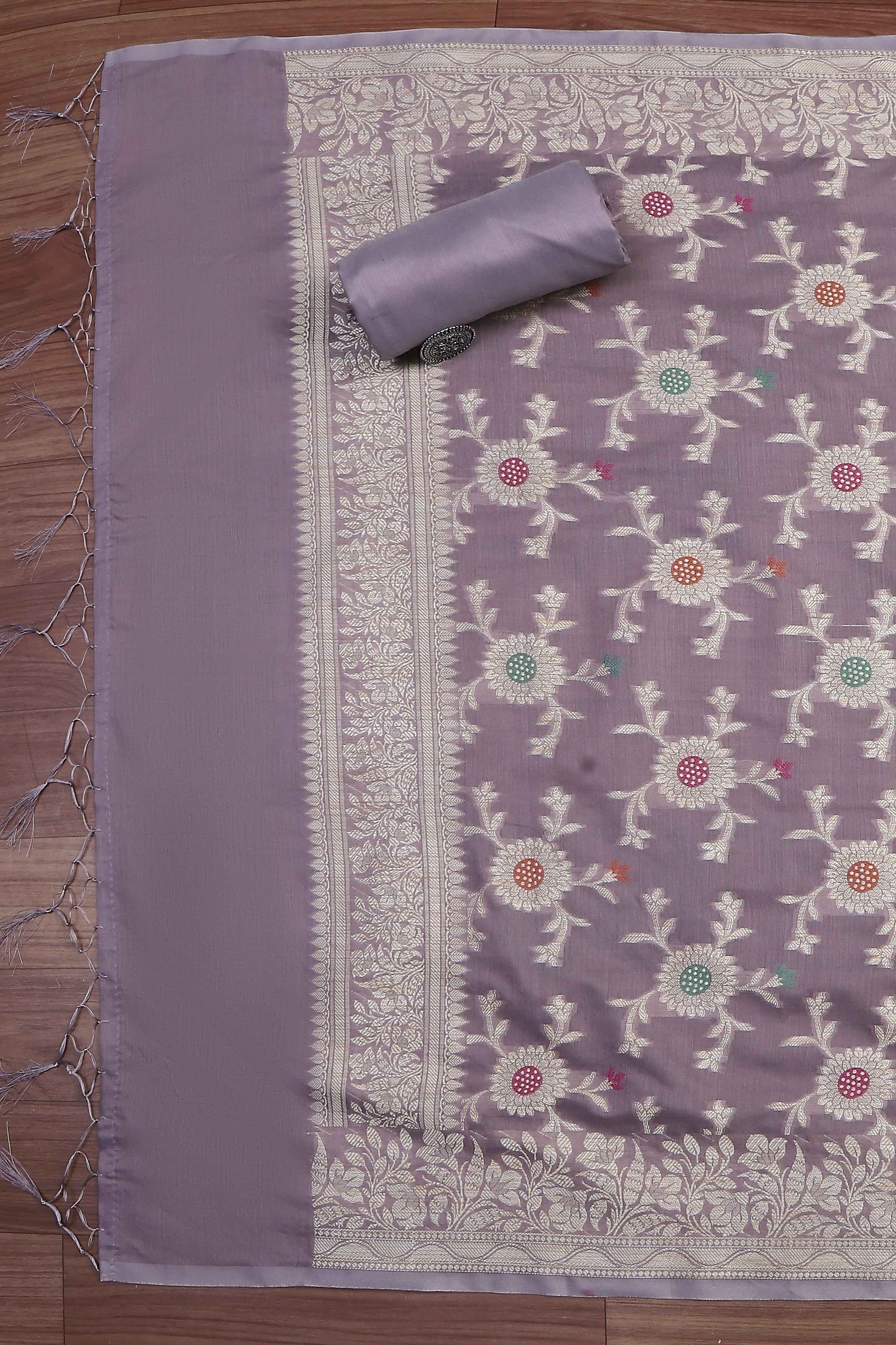 Light Green Cotton Printed Embroidered Unstitched Suit Set image number 3
