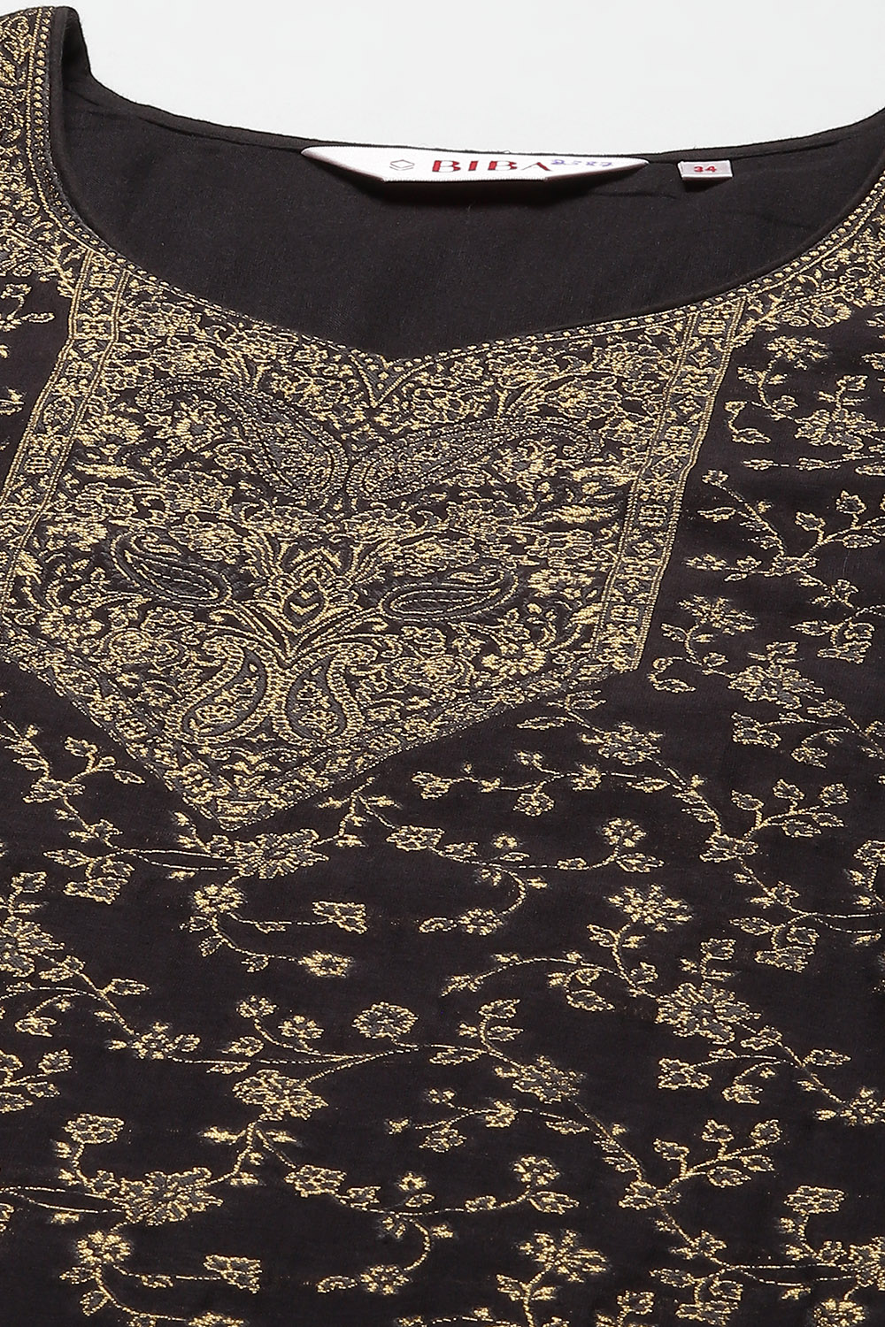 Black Art Silk Straight Kurta Slim Pants Suit Set image number 1