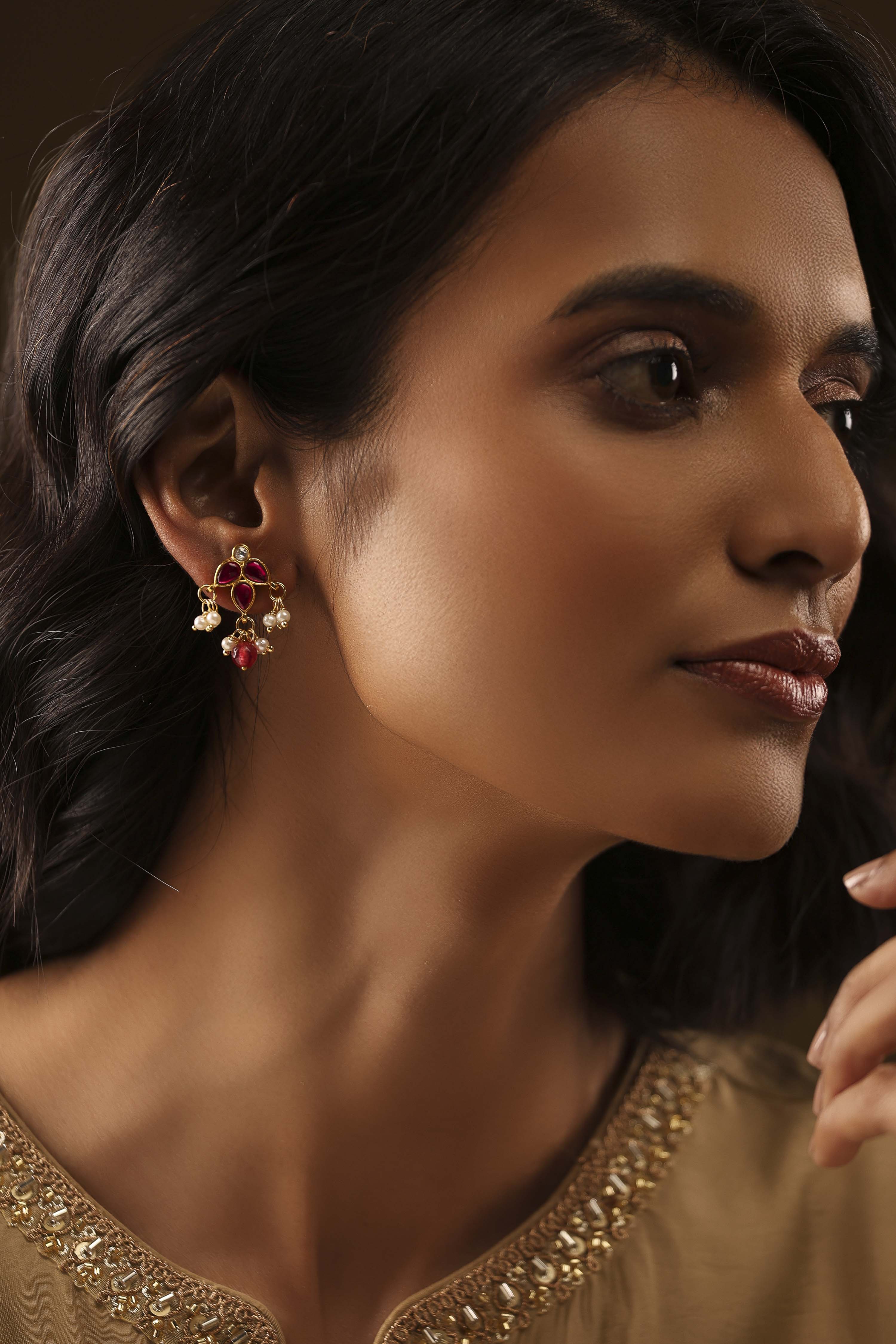 Pink Brass Studs image number 3