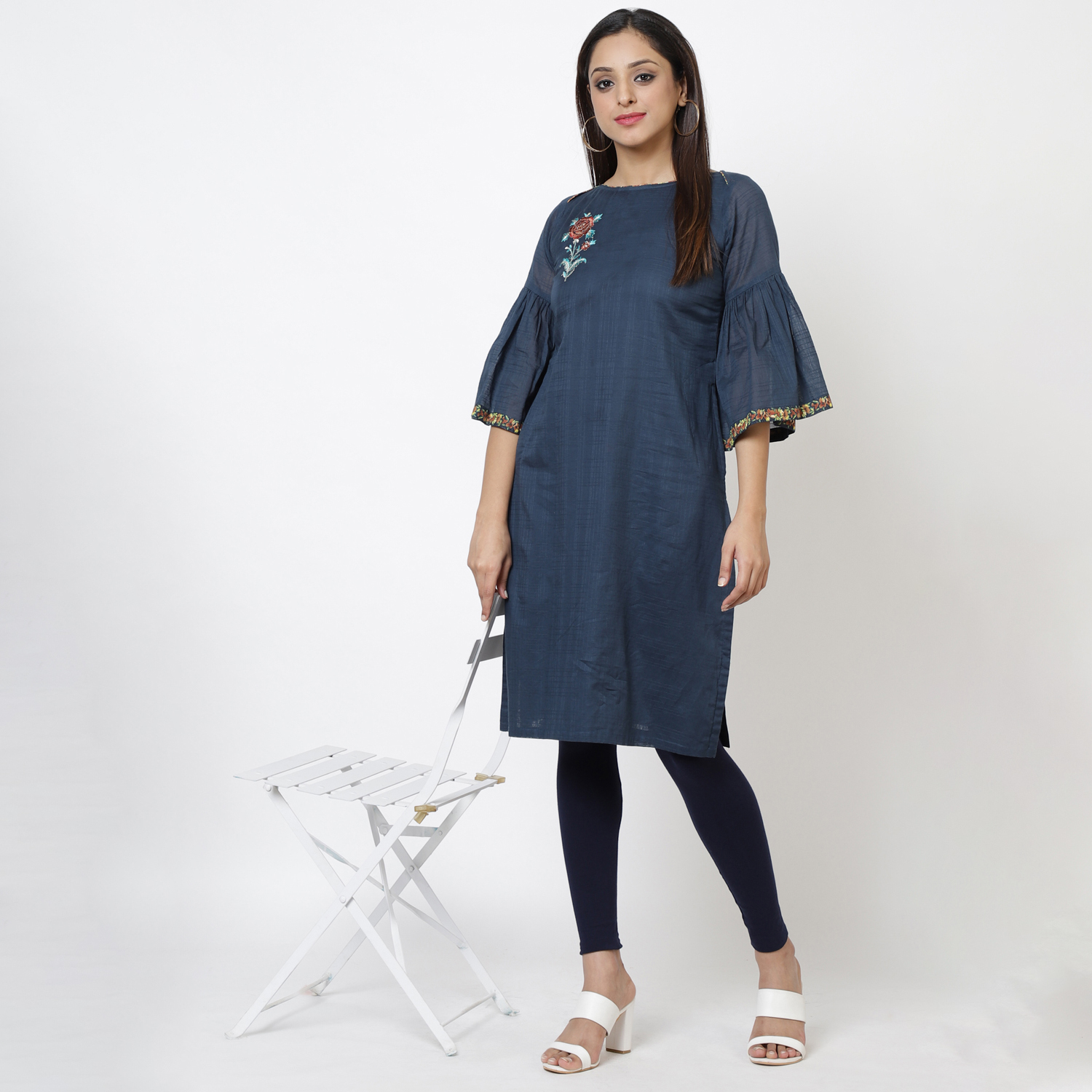 Indigo Cotton Kurta image number 0