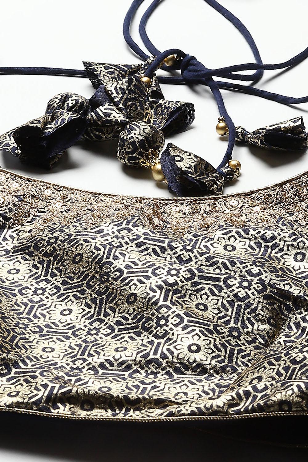 Navy Blue Polyester Straight Kurta Lehenga Set image number 1