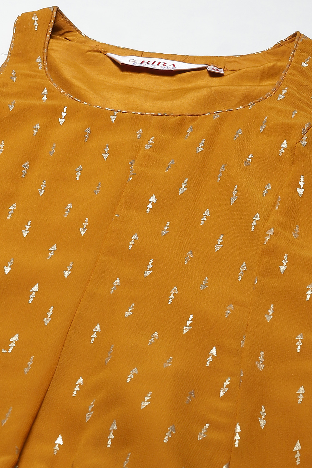 Mustard Art Silk Asymmetric Kurta Dhoti Salwar Suit Set image number 1