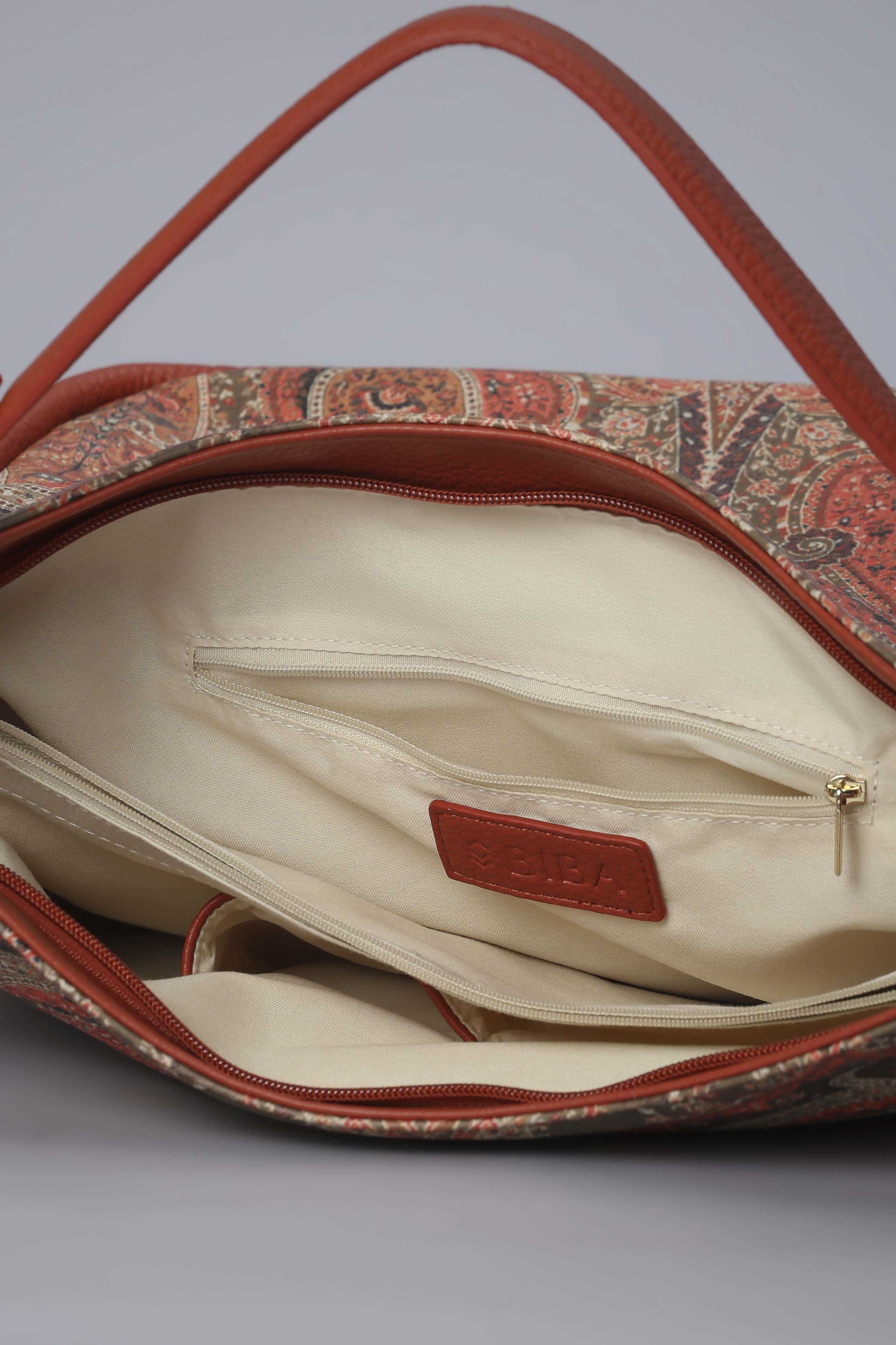 Tan PU Hobo Bag image number 5