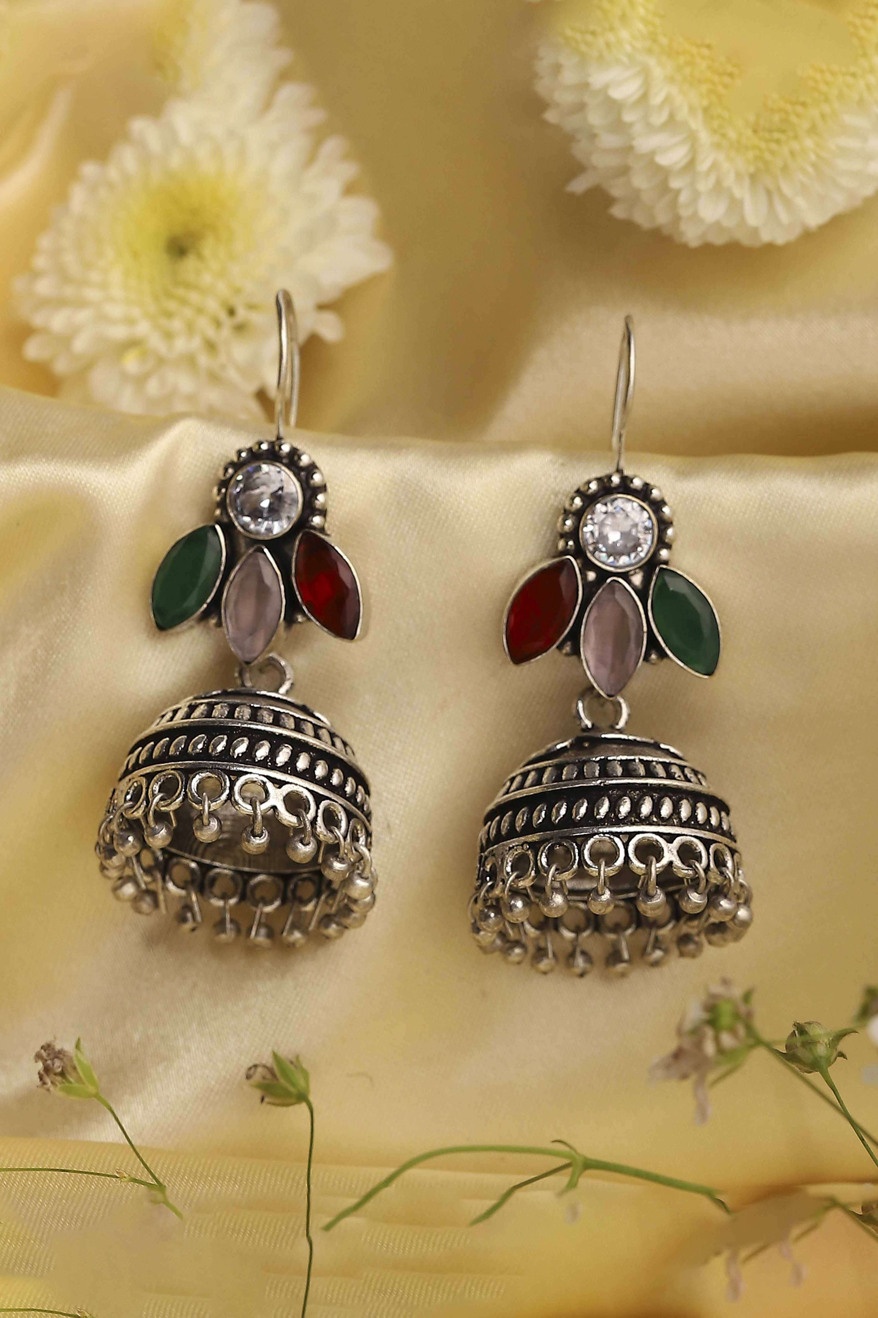Multicolor Brass Jhumka image number 0