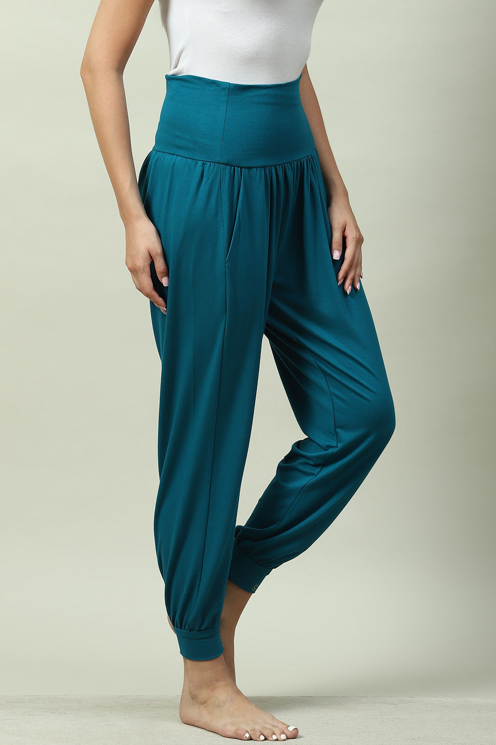 Black Viscose Relaxed Joggers image number 3