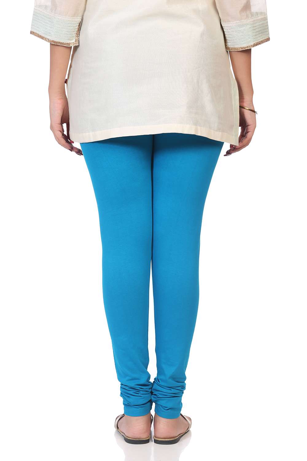 Teal Cotton Dyed Churidar image number 4