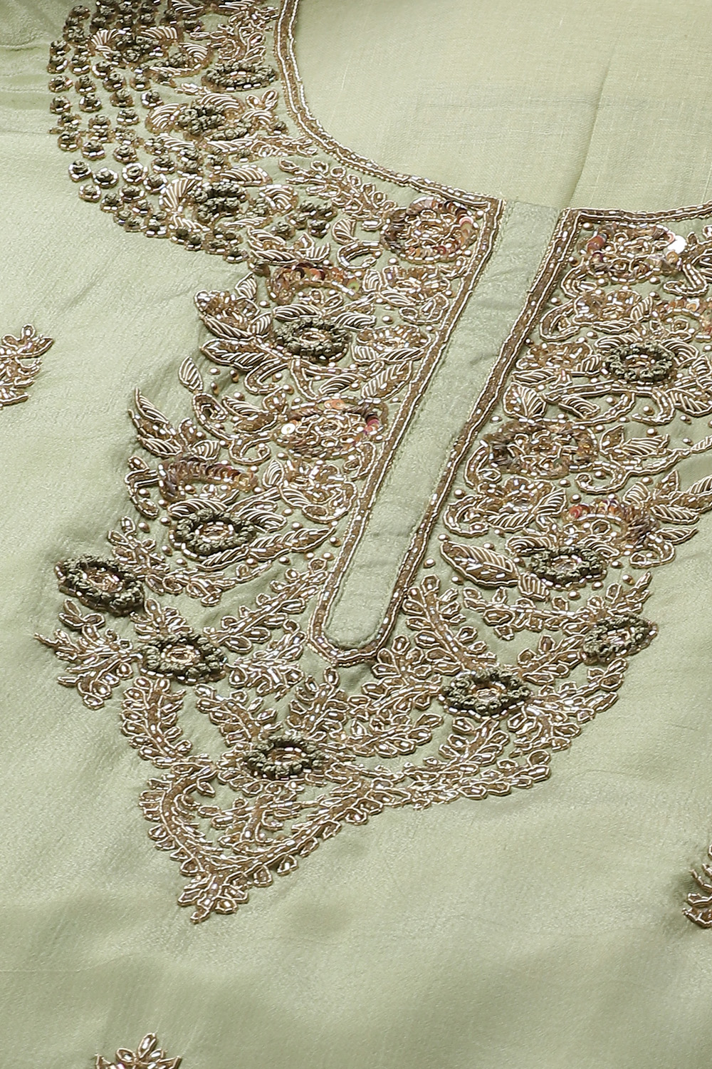 Pink Georgette Hand Embroidered Unstitched Suit Set image number 1