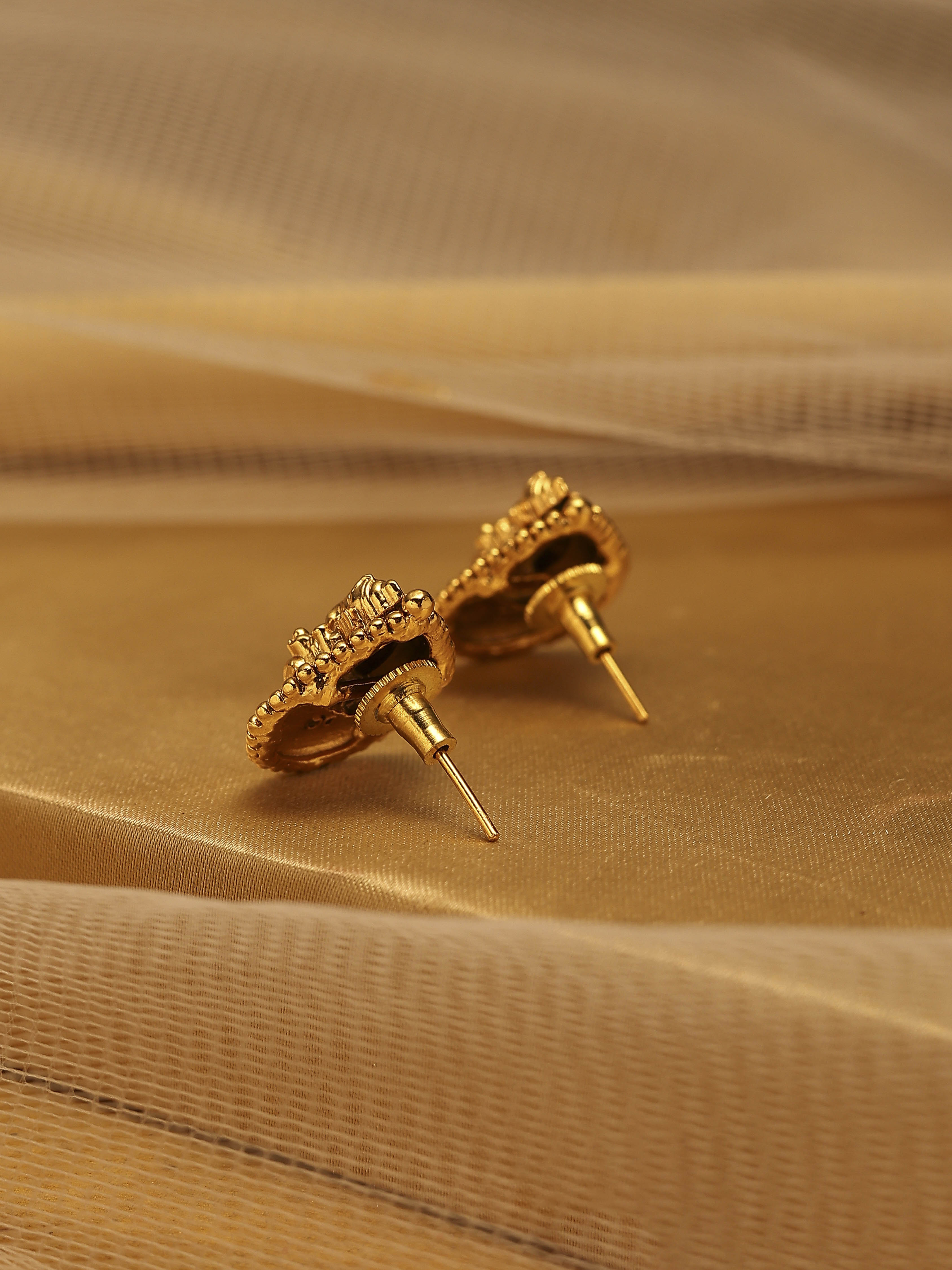 Gold Plated Brass Temple Studs image number 2