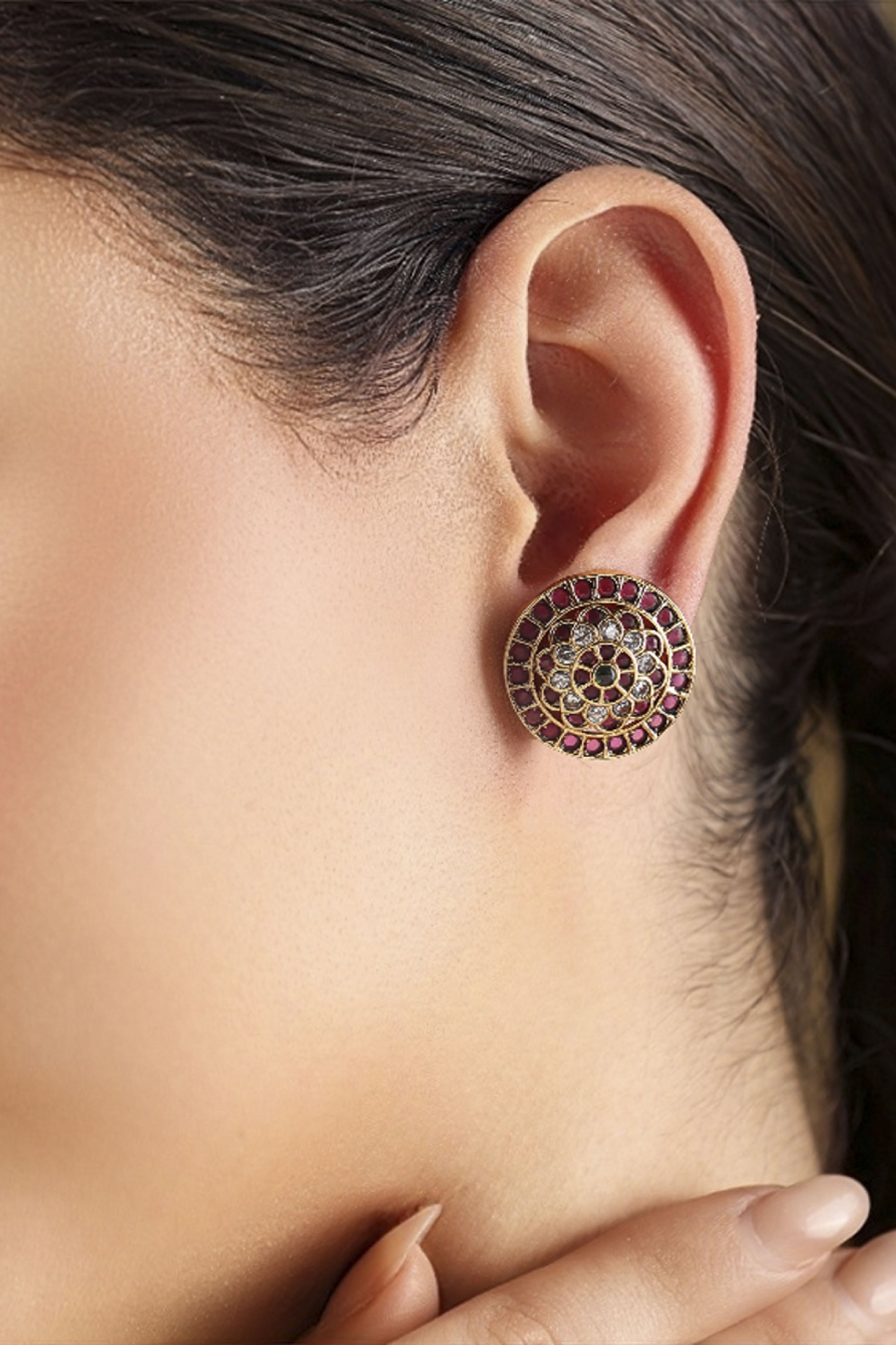 Multicolour Textured Earrings image number 1