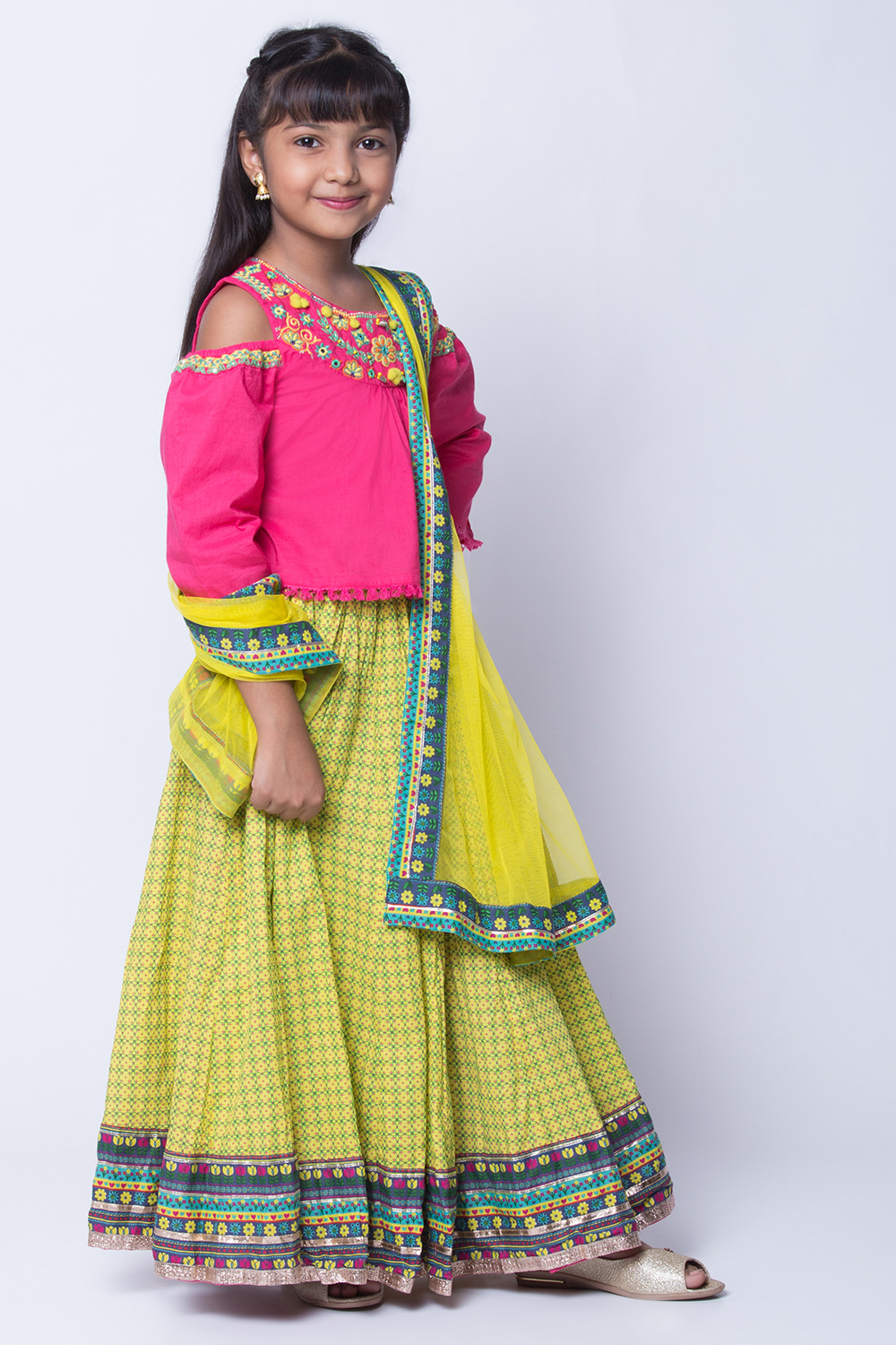 Pink Cotton Lehenga Set image number 2