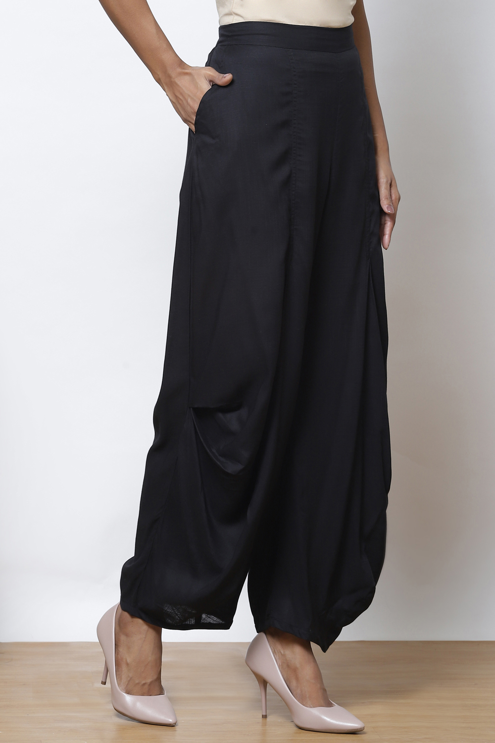 Black LIVA Dhoti Pants image number 5