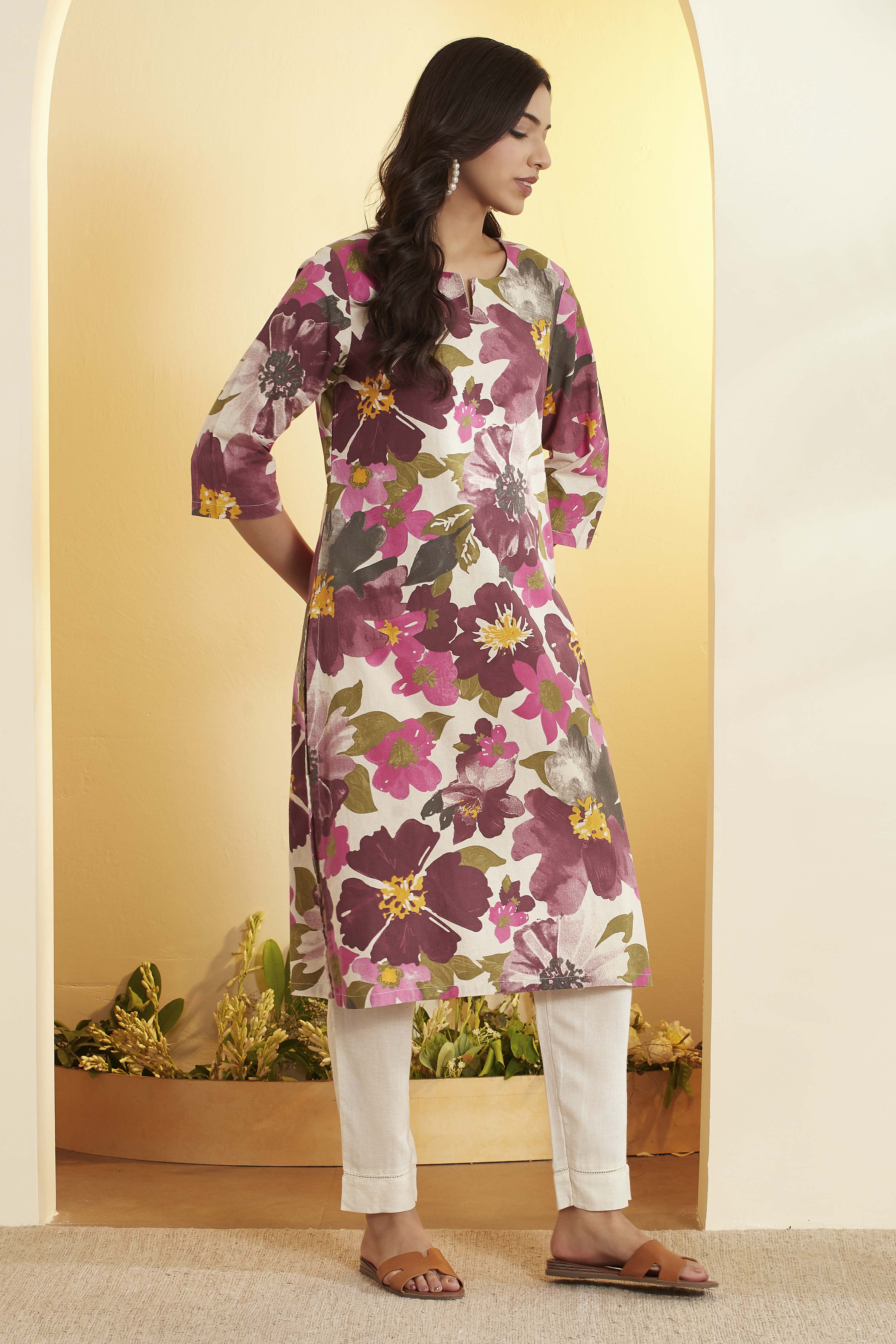 Multi Cotton Straight Kurta image number 3
