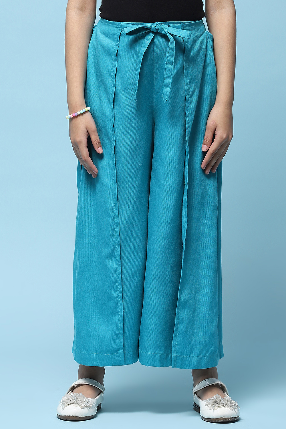 White Tencel Dobby Flared Pants image number 5