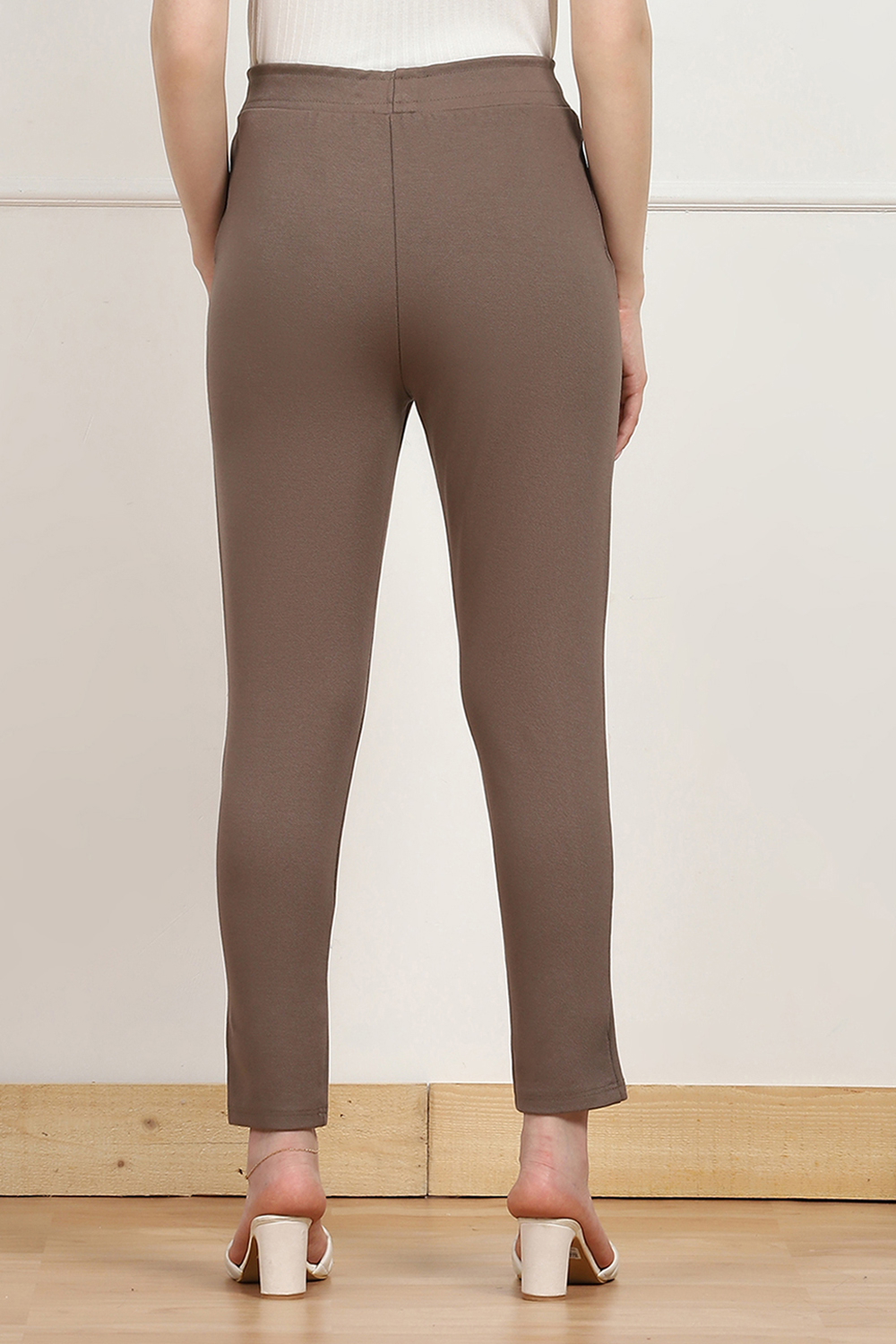 Black Art Silk Solid Jeggings image number 5