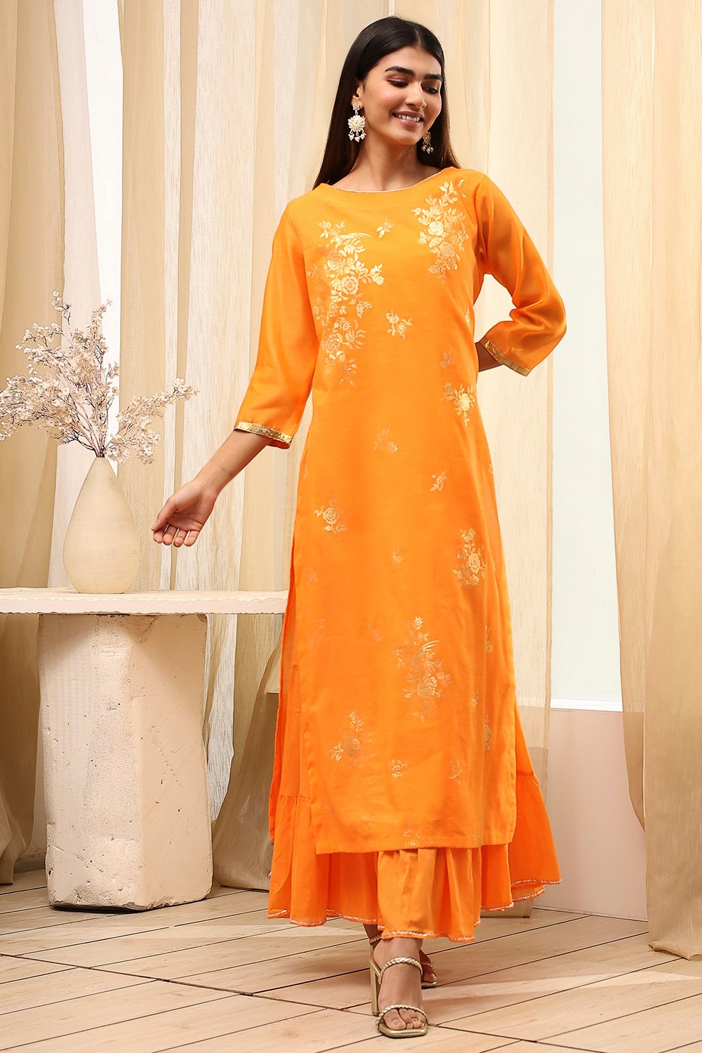 Black Poly Chanderi  Dress image number 6
