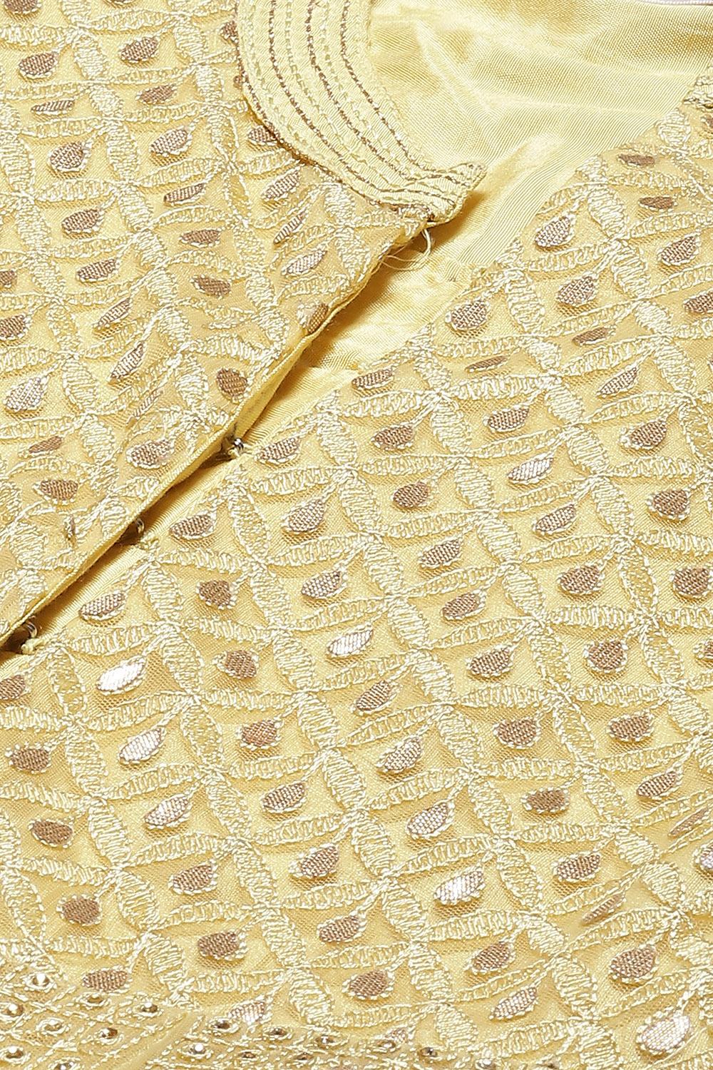 Yellow Flared Kurta Lehenga Suit Set image number 1