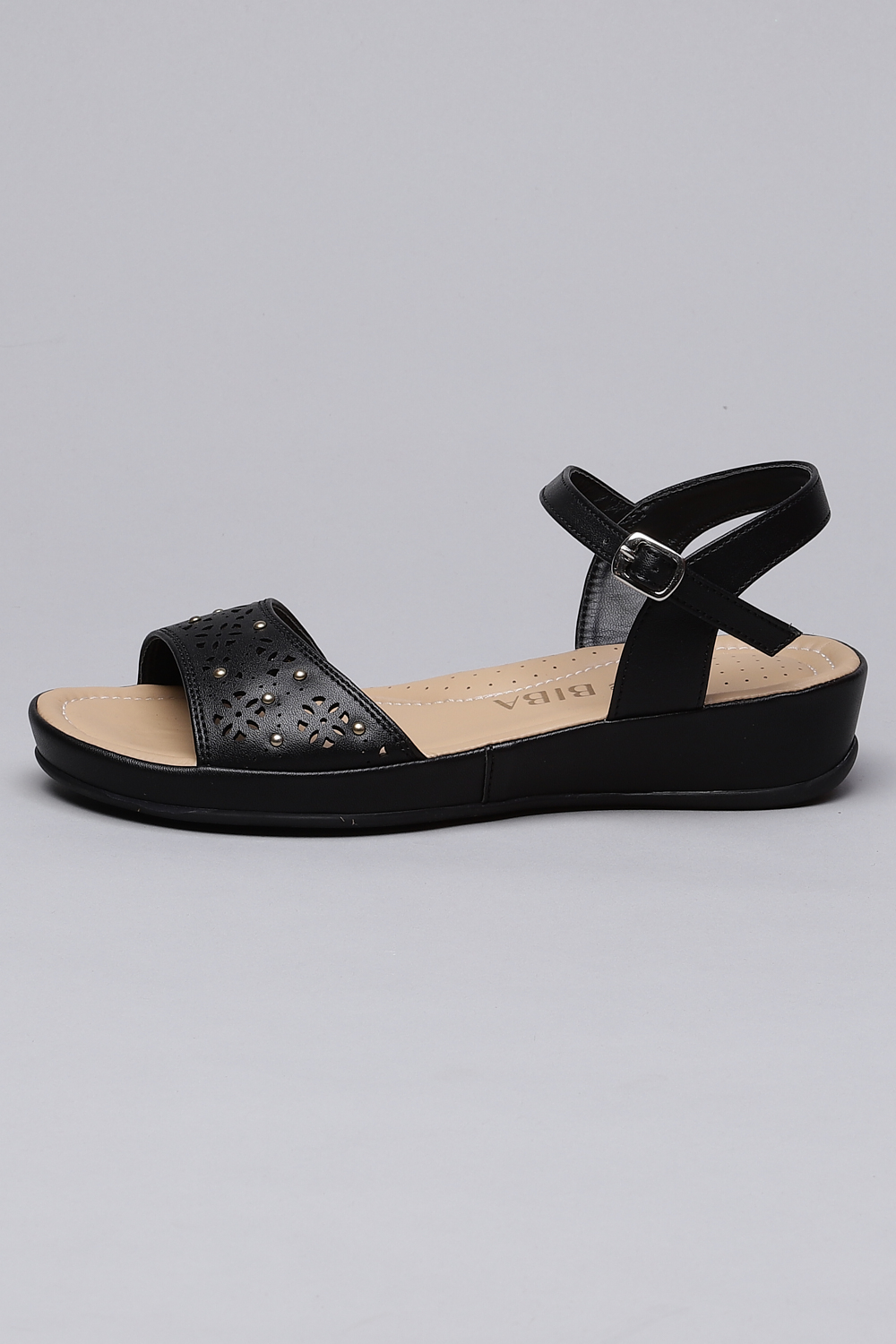 Black leather sales sandals ladies