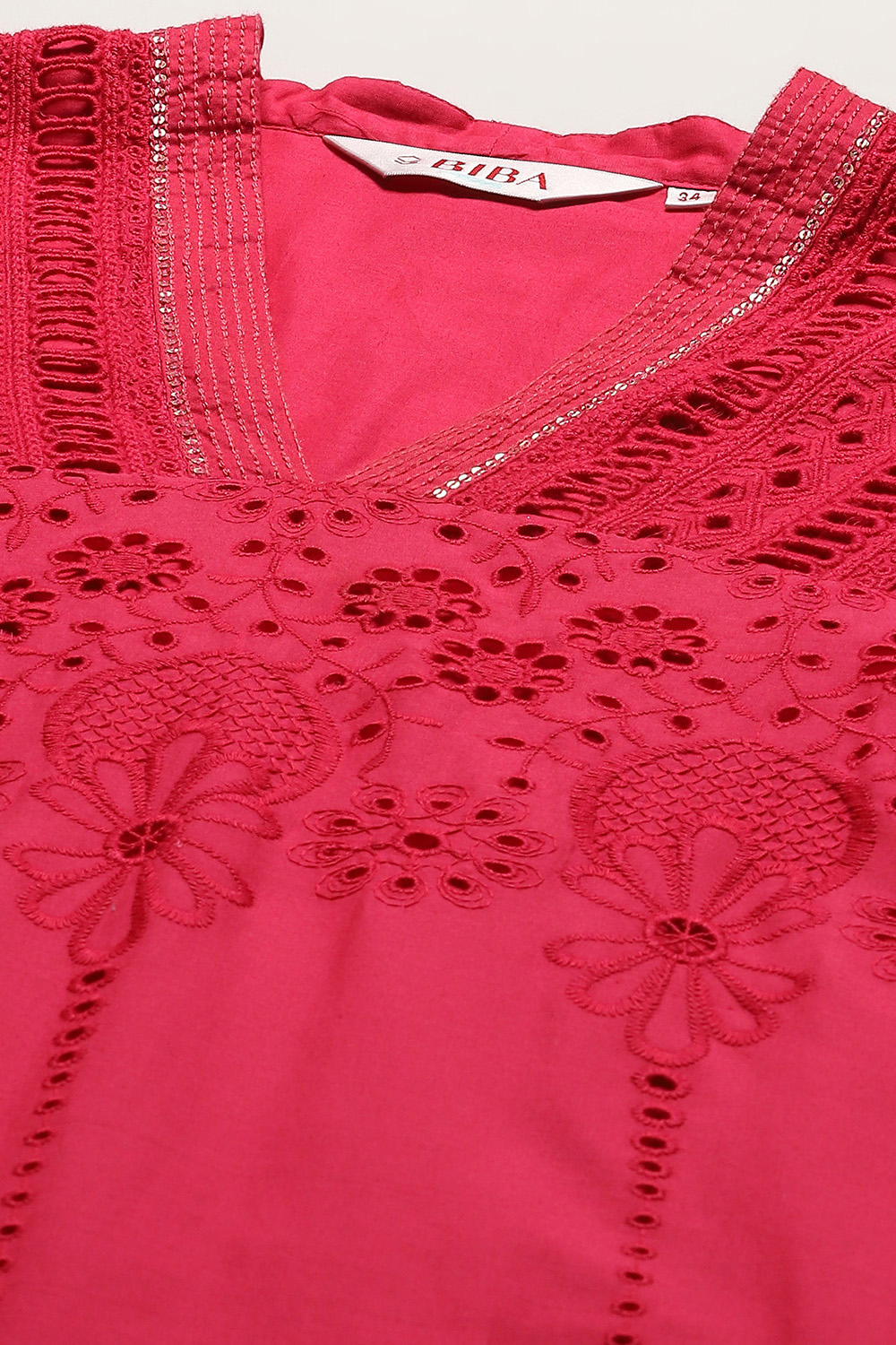 Pink Cotton Asymmetric Suit Set image number 1