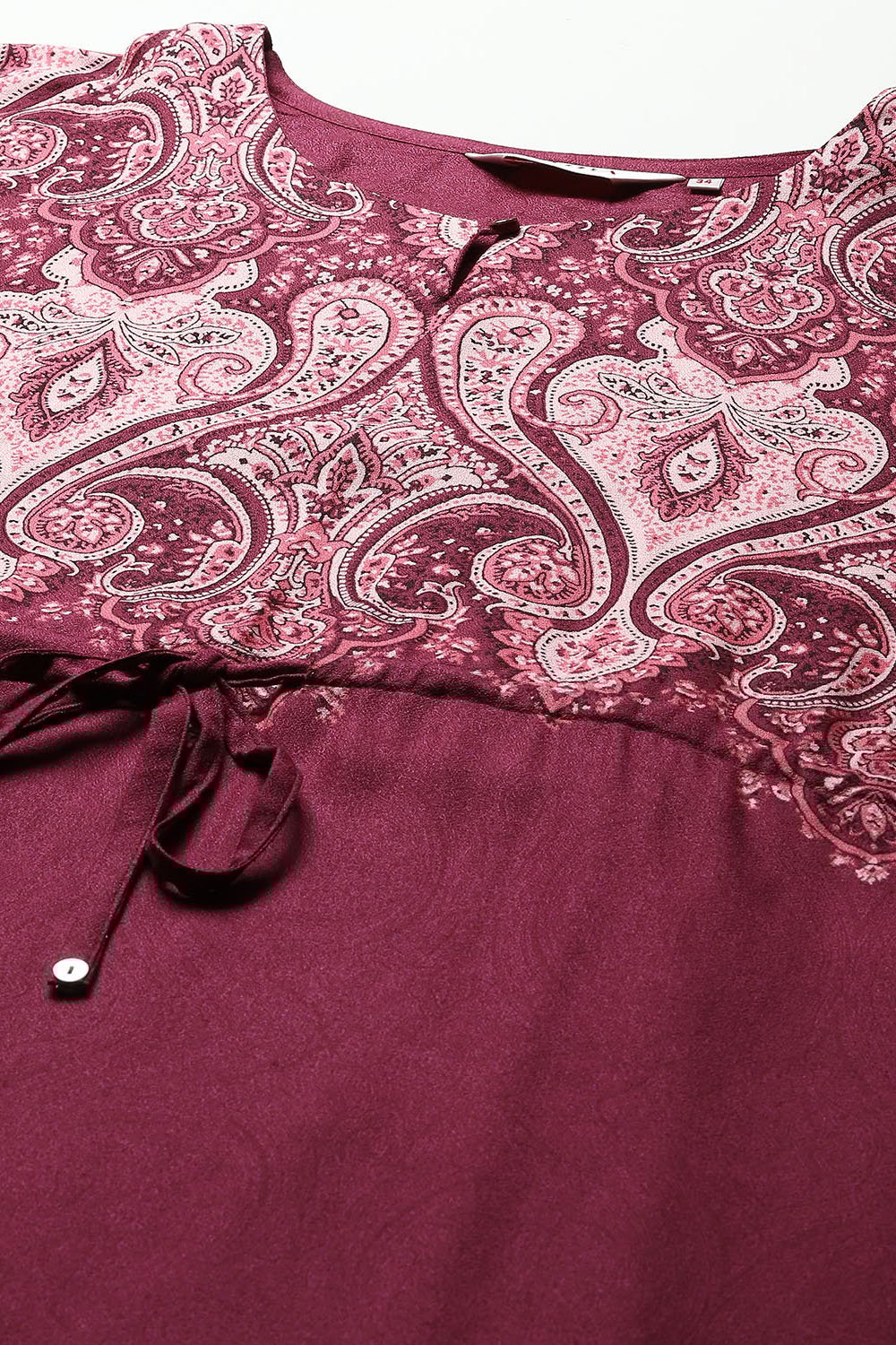 Olive Viscose Straight Printed Top image number 1
