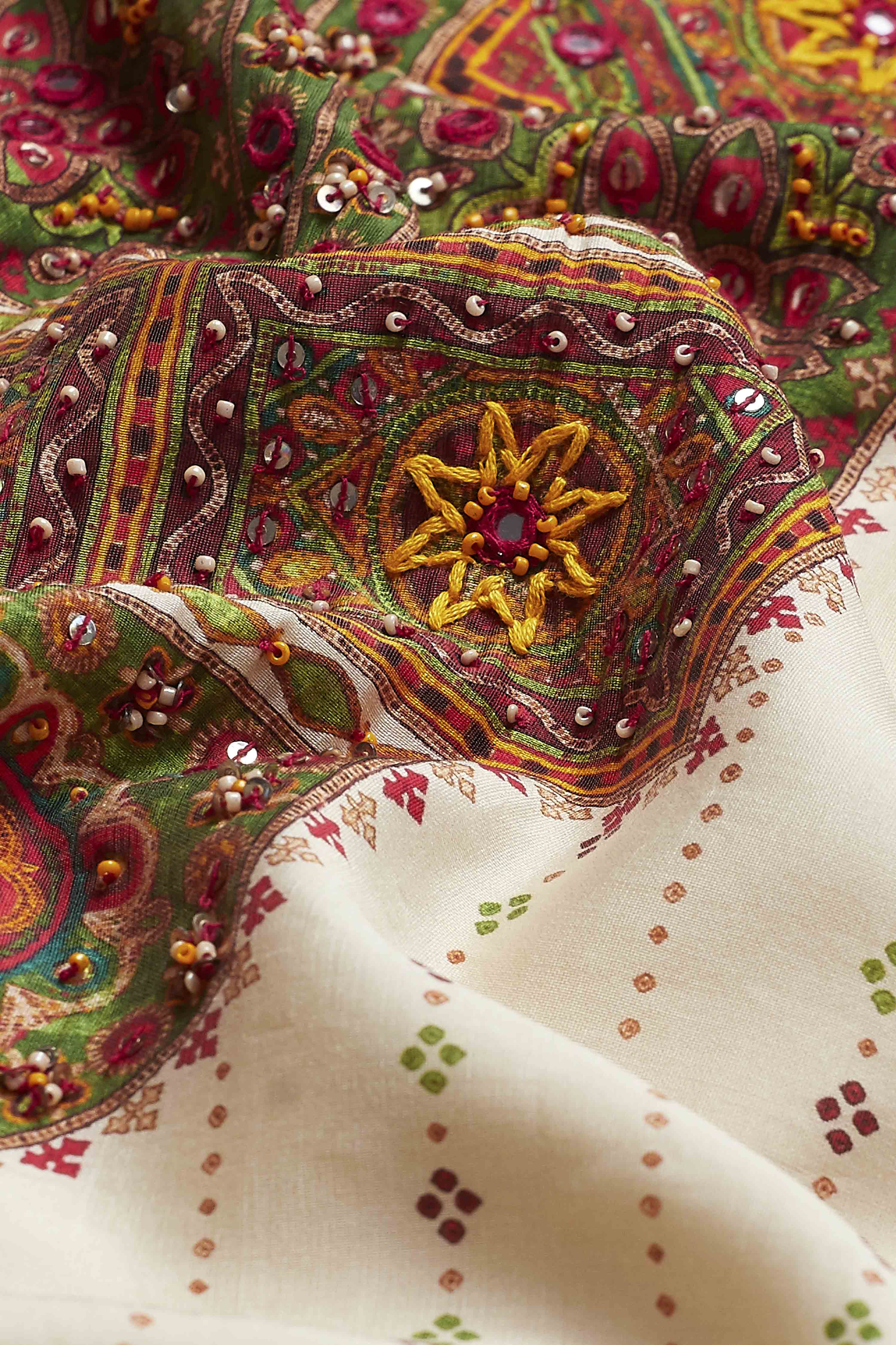 Green Viscose Rayon Printed Straight Kurta Set image number 3