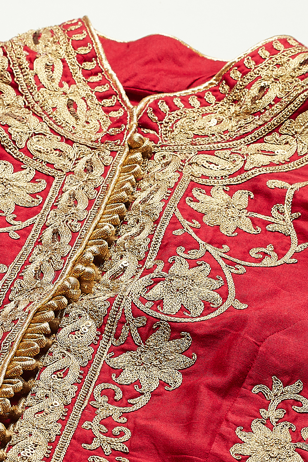 Rohit Bal Red Cotton Silk Anarkali Printed Suit image number 1