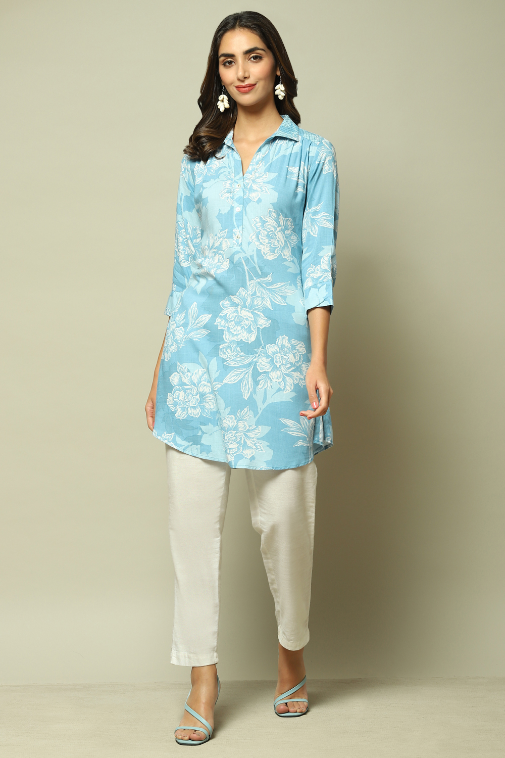 Olive LIVA Printed Shirt image number 1