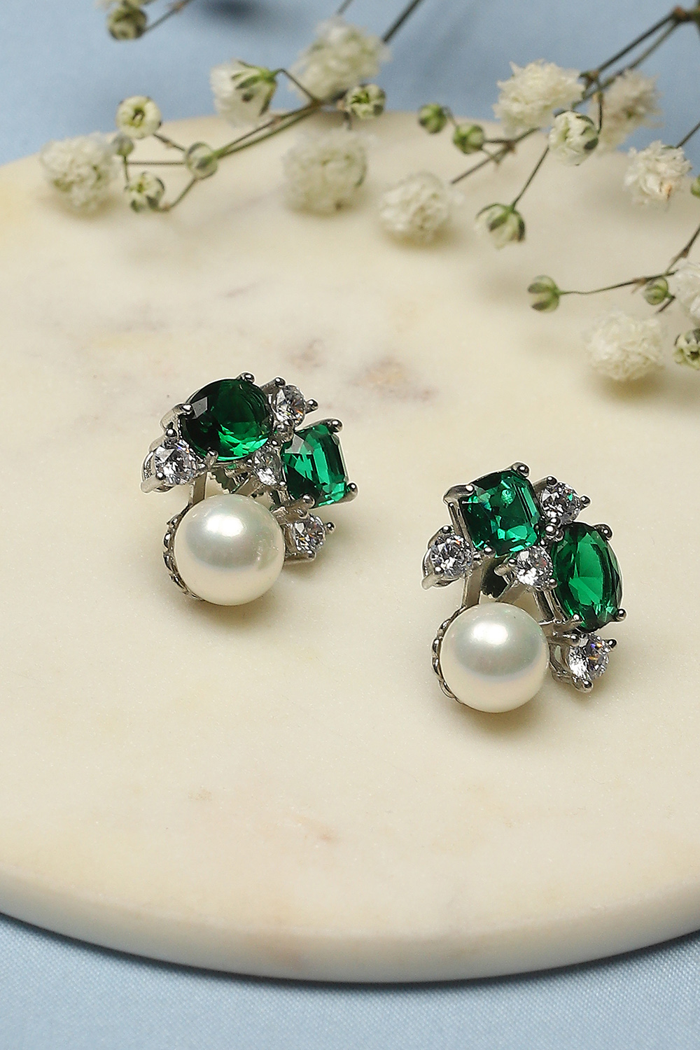 Green Brass earrings image number 0