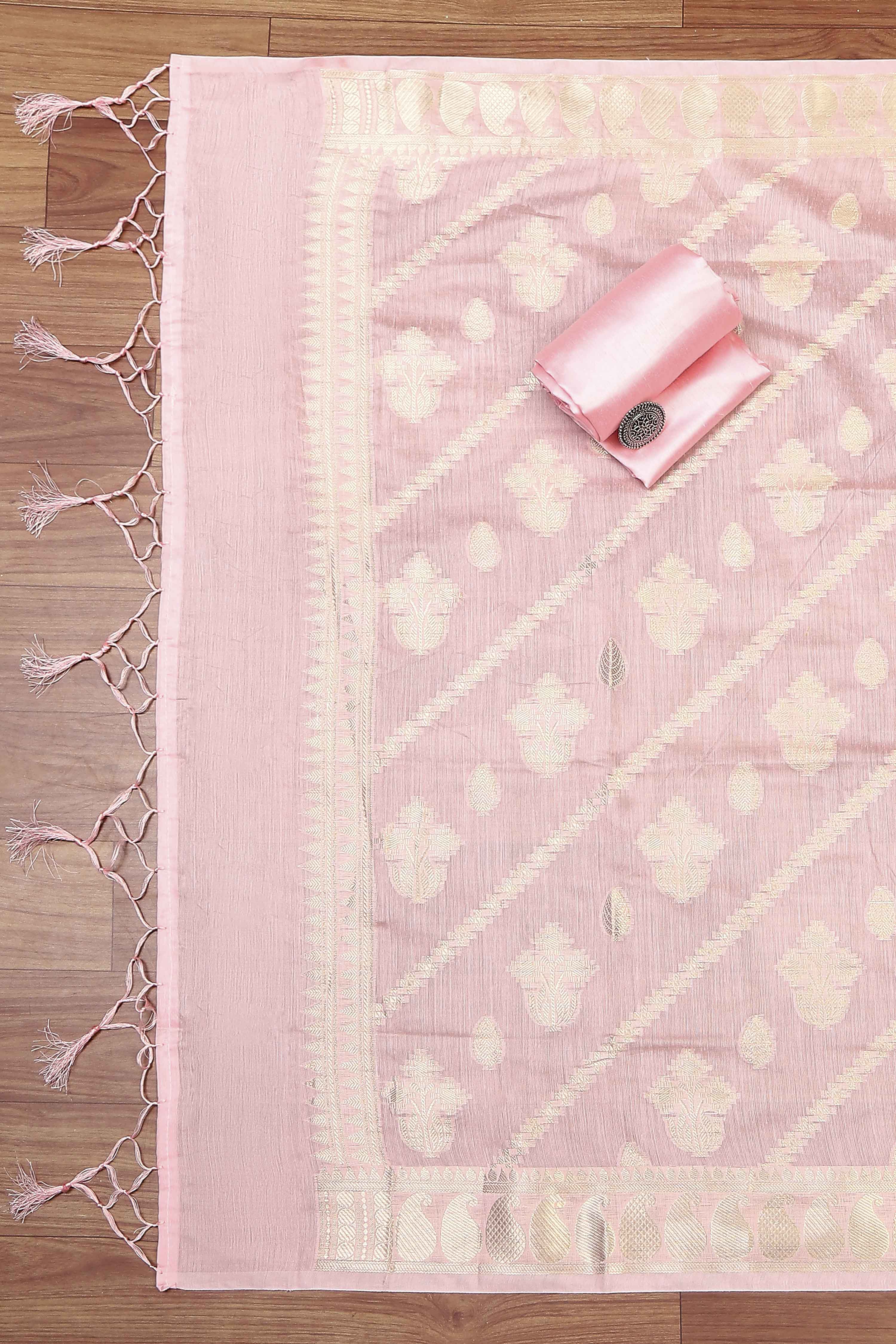 Hot Pink Cotton Printed Embroidered Unstitched Suit Set image number 3