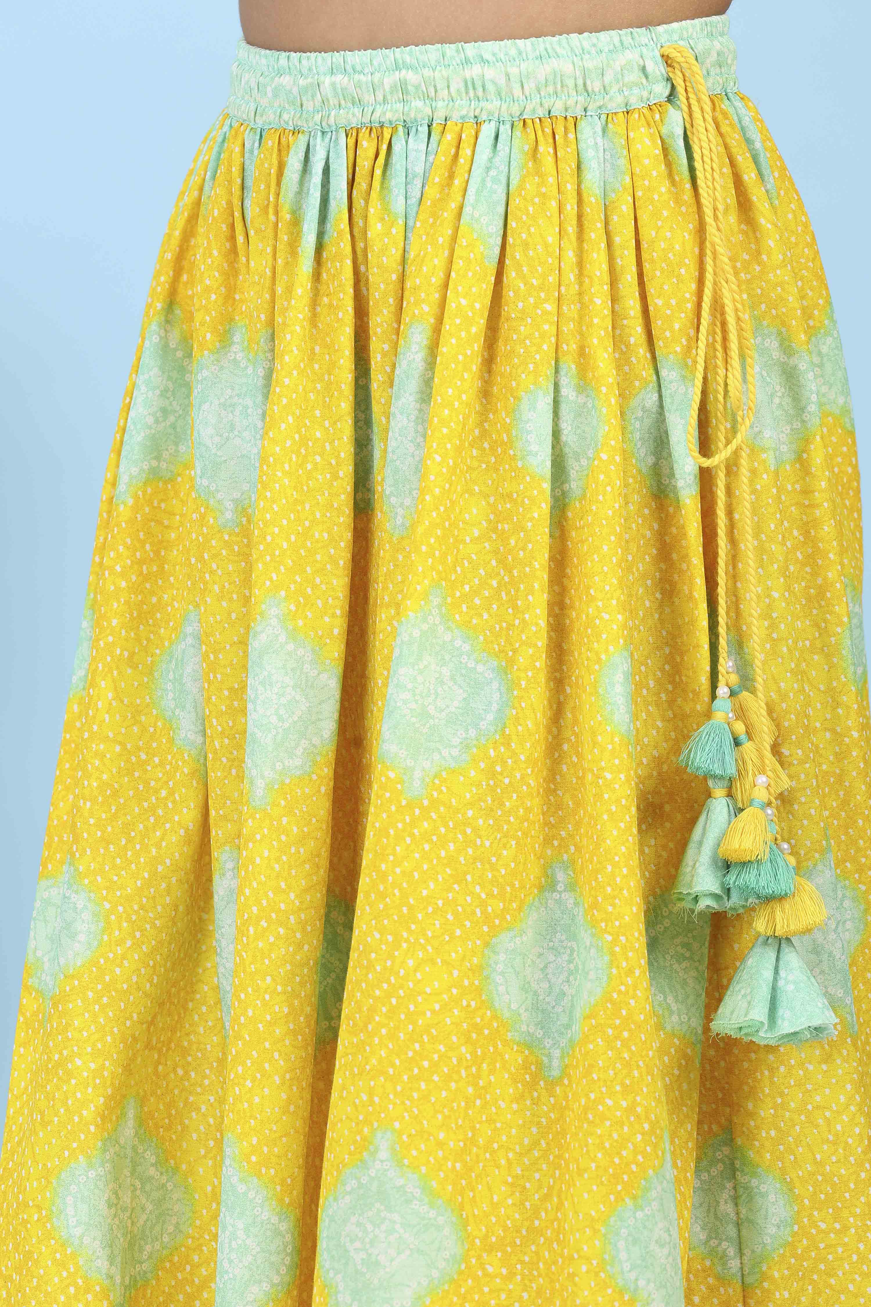 Blue Cotton Printed Straight Lehenga Set image number 2