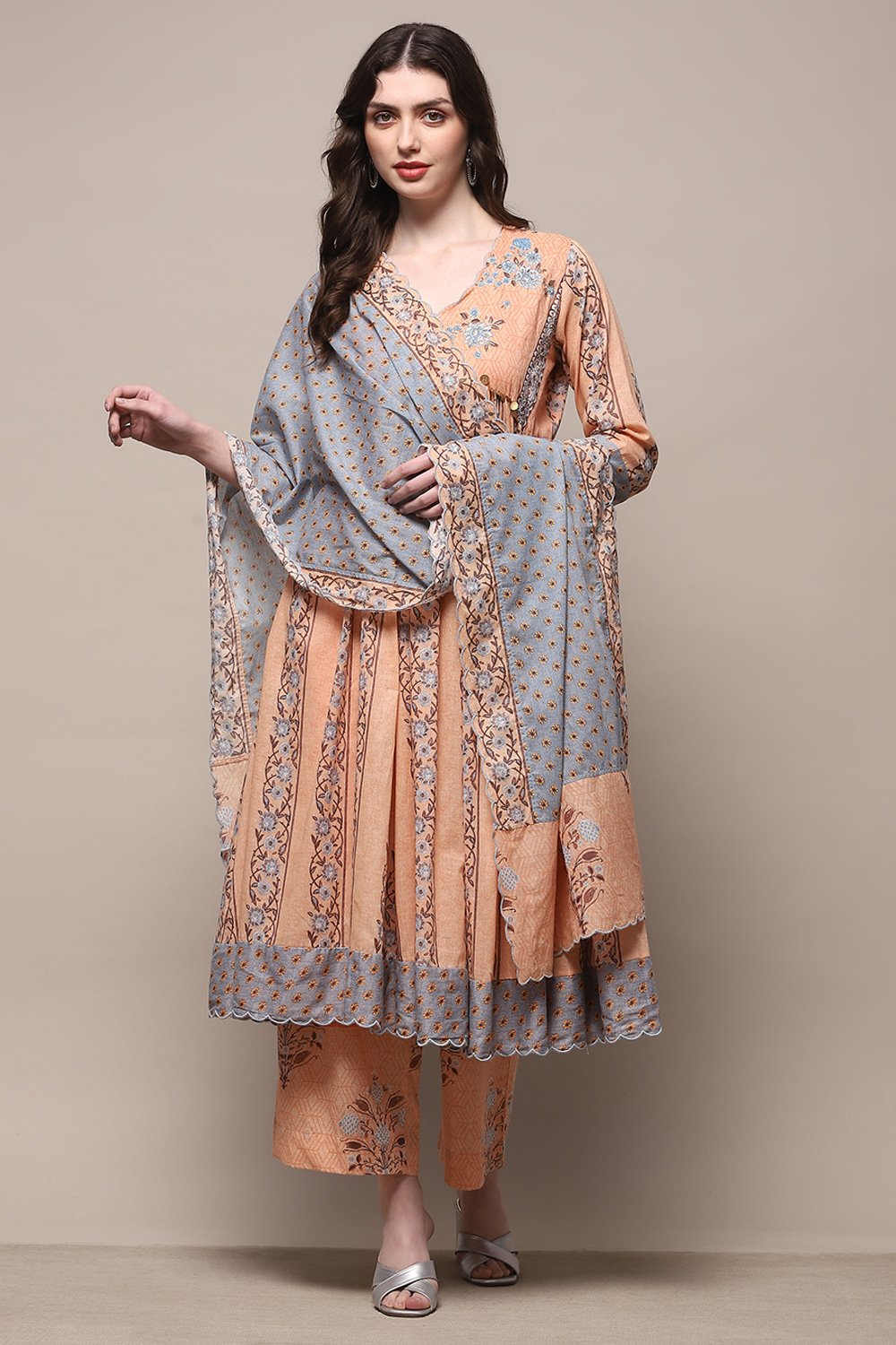 Biba peach suit set discount