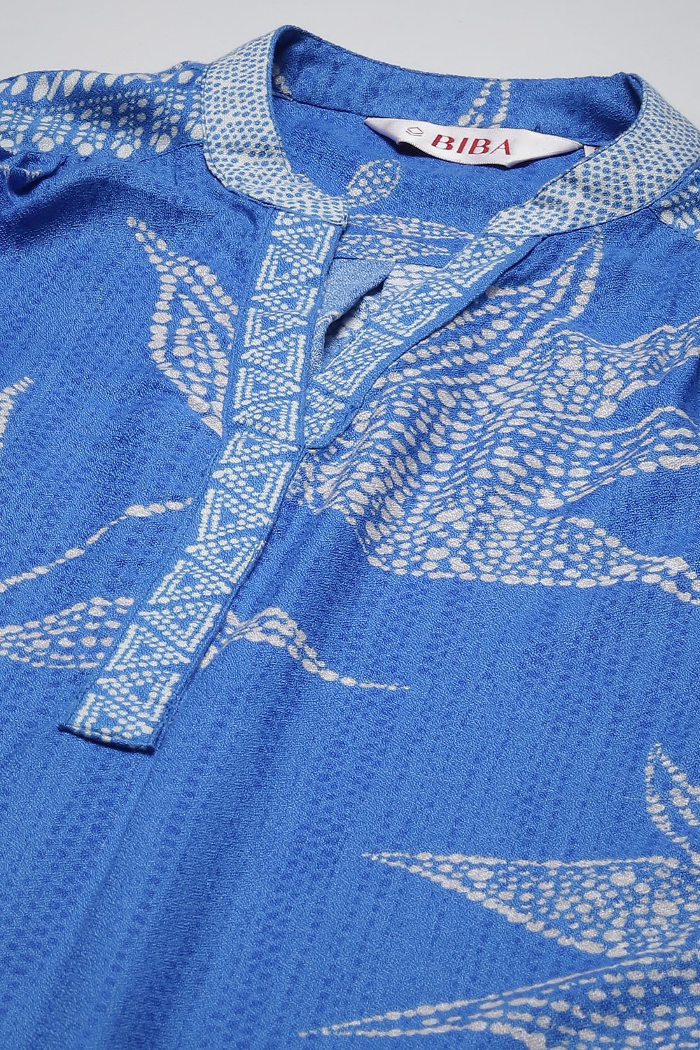 Blue LIVA Straight Printed 2 Piece Set image number 5