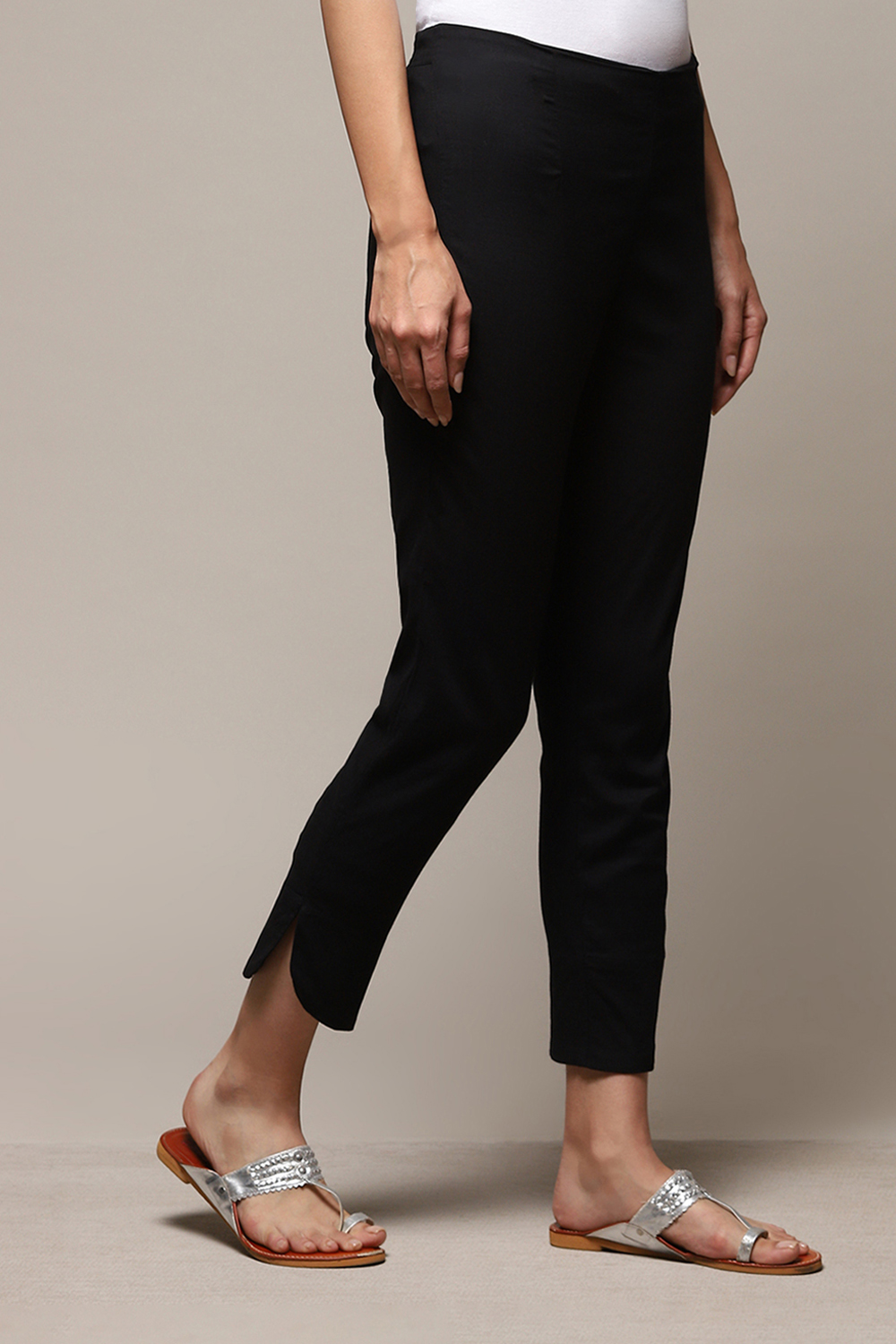 Grey Viscose Blend Pant image number 3