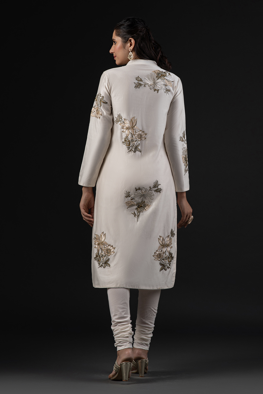 Rohit Bal Ivory Cotton Silk Straight Printed Suit Set image number 5