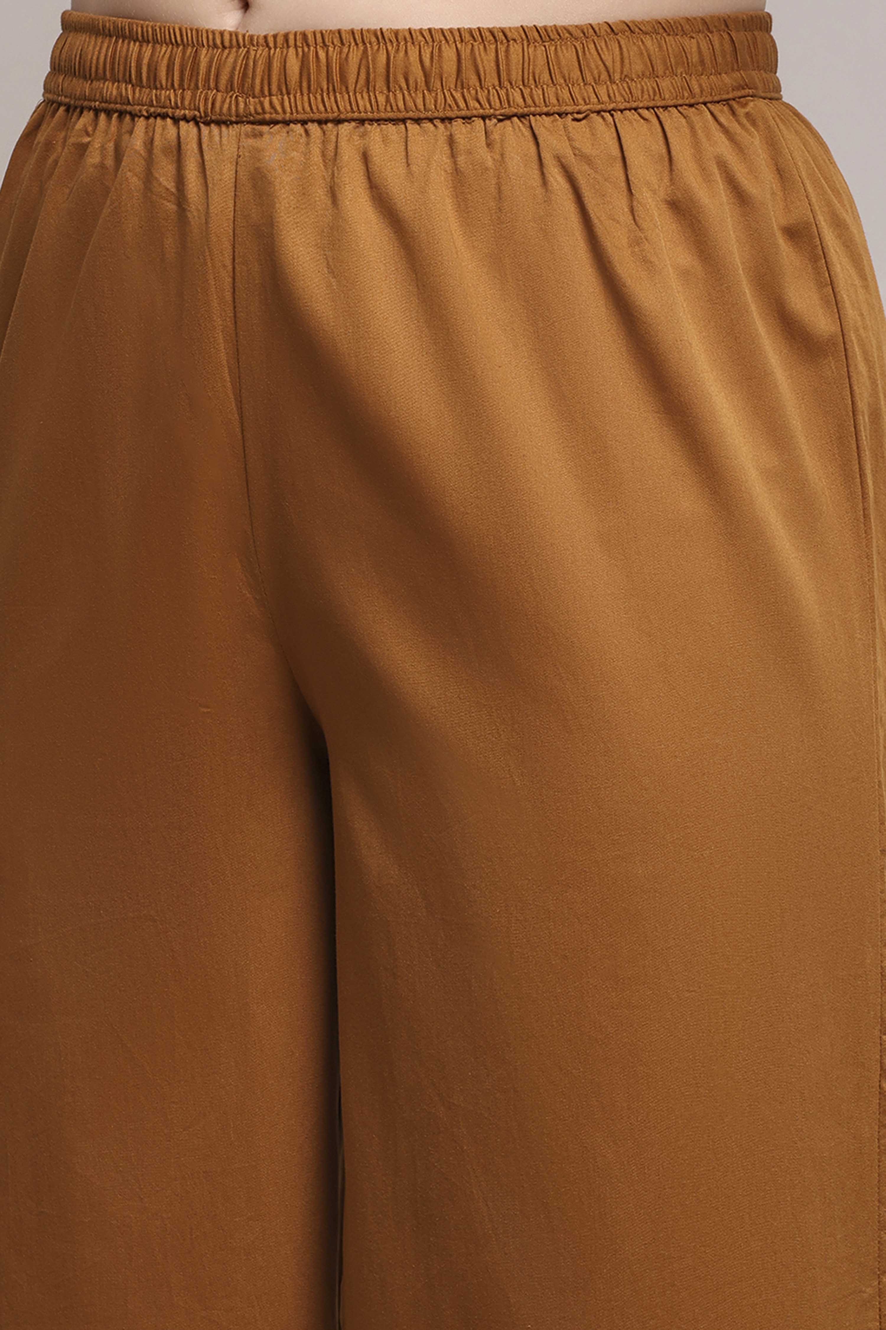 Copper Cotton Gathered Dyed Suit Set image number 2