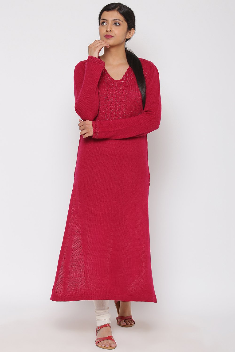 Fuchsia Acro Woolen Kurta image number 0