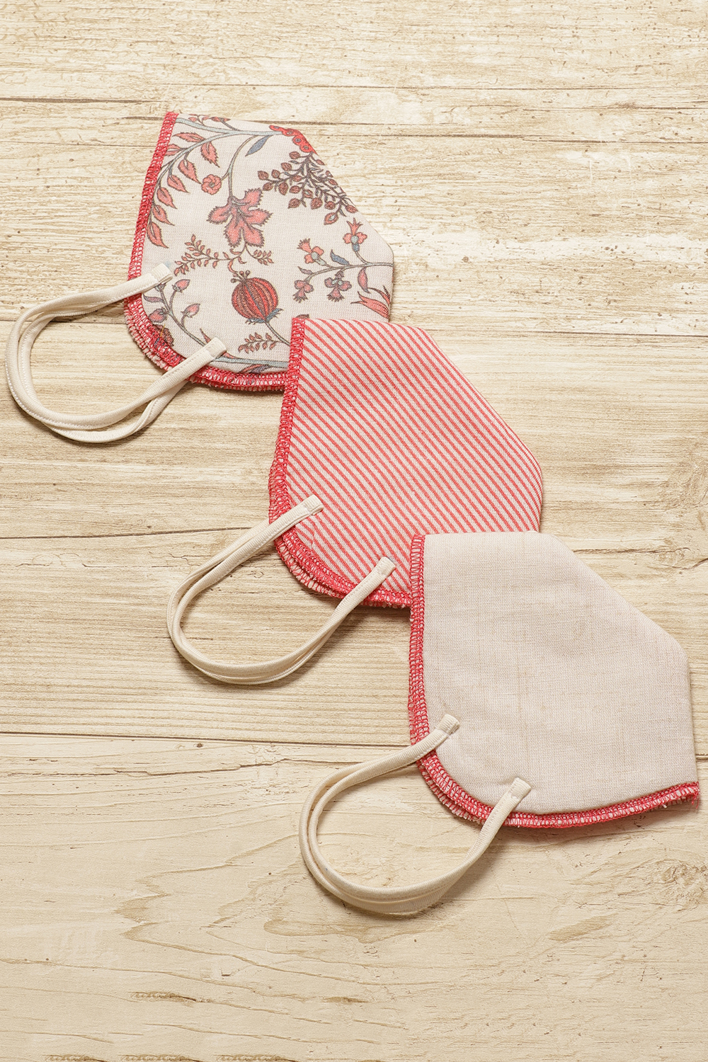Multicolored Cotton Flax Printed Face Mask image number 0