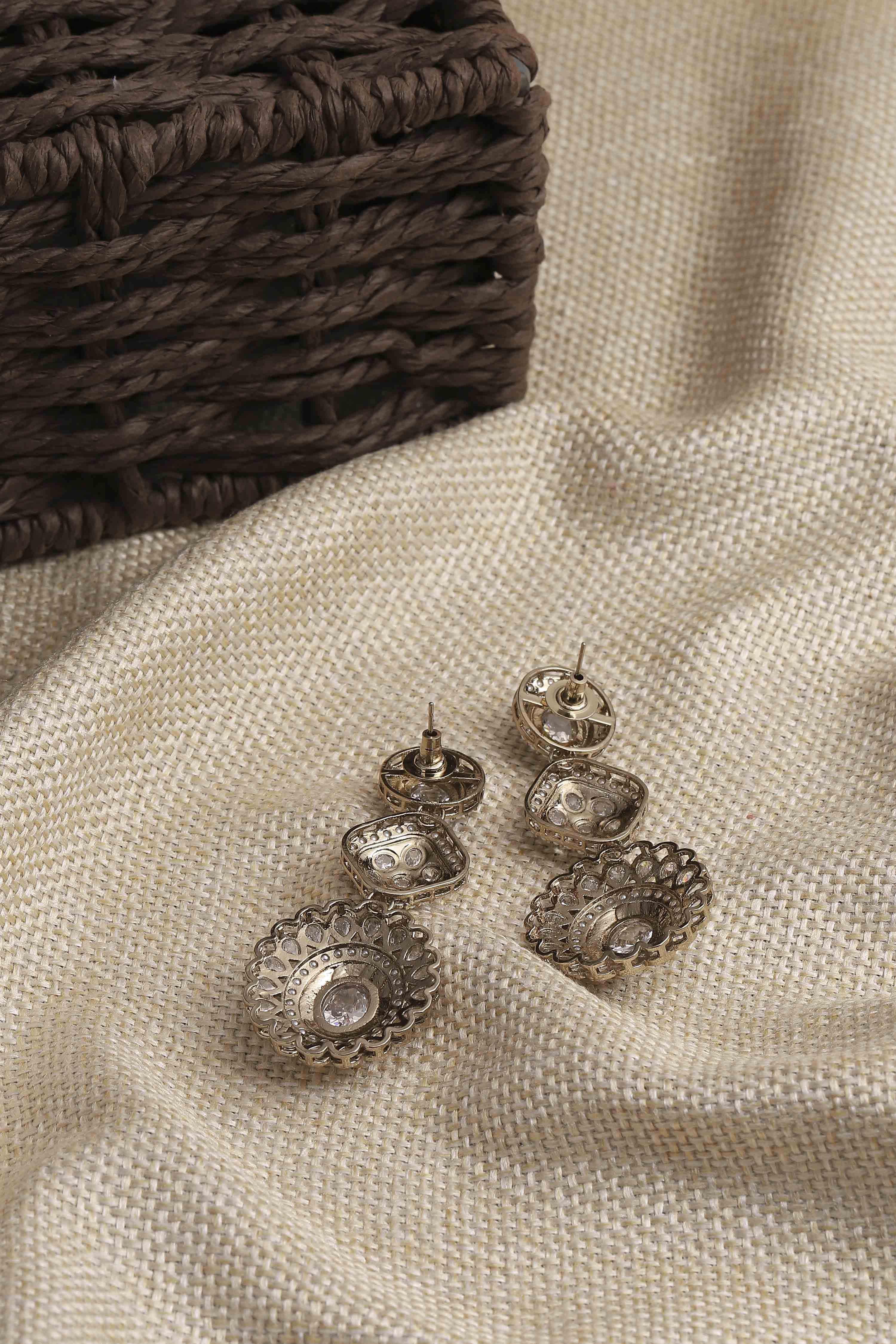 White Alloy Drop & Danglers image number 2