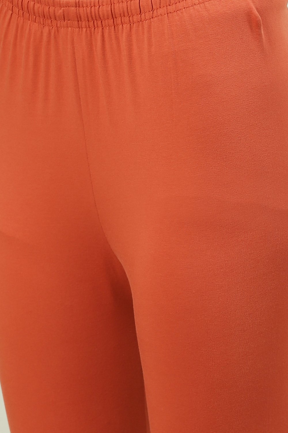 Camel Cotton Blend Solid Churidar image number 1