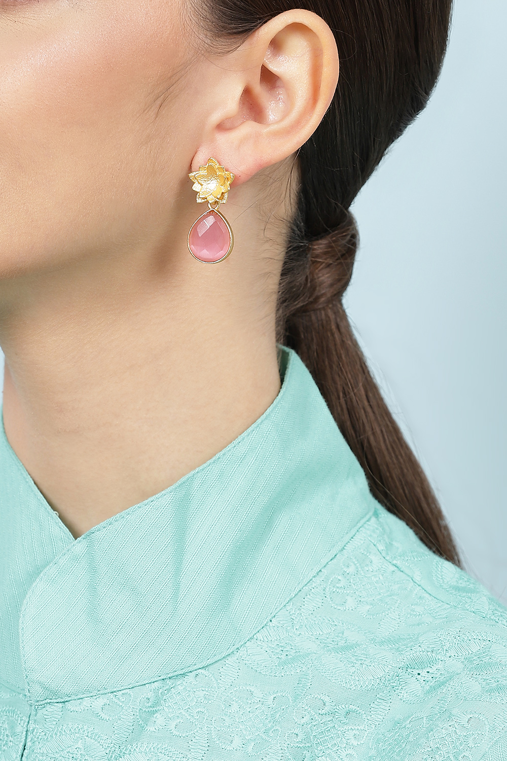 Pink Brass Earrings image number 1