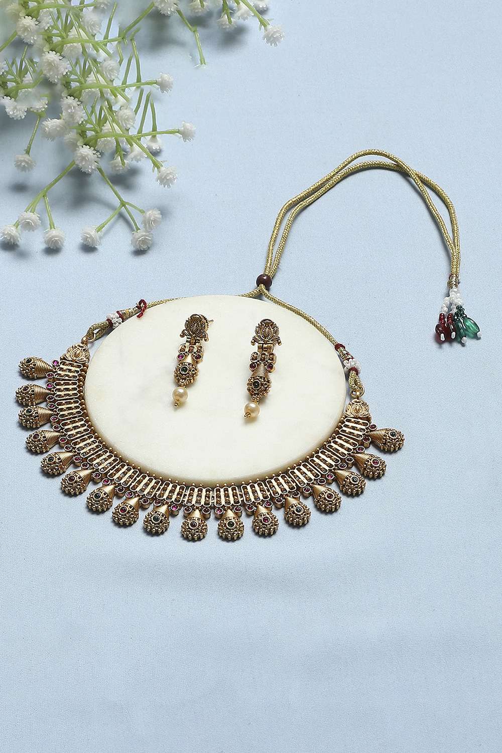 Red Green Alloy Necklace Set image number 0