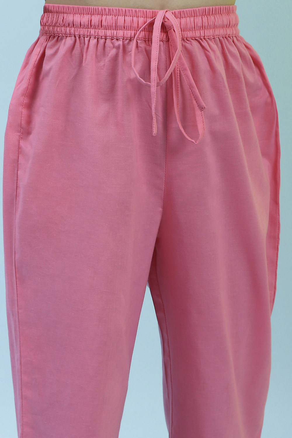 Blue Cotton Straight Suit Set image number 2