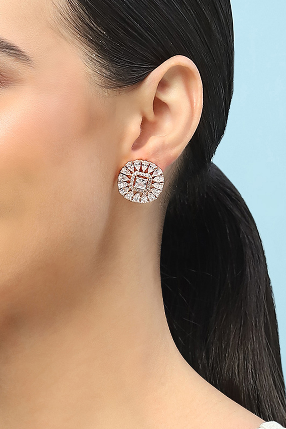 Rose Gold Brass Earrings image number 1